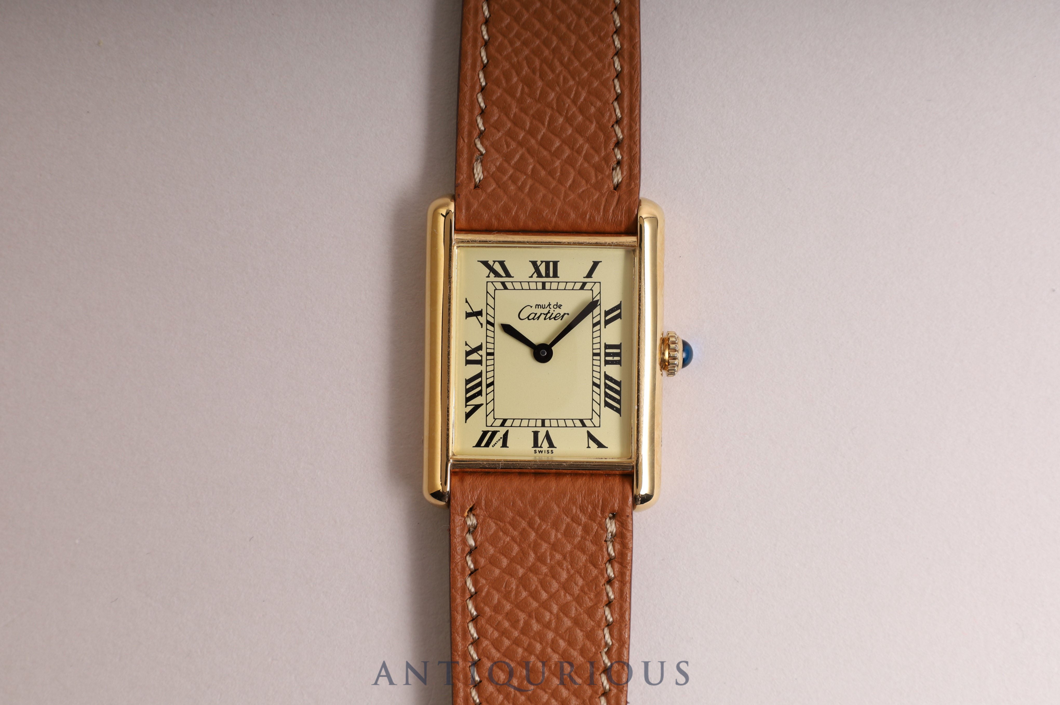 Cartier Must Tank LM Manual Winding Ivory Roman Dial