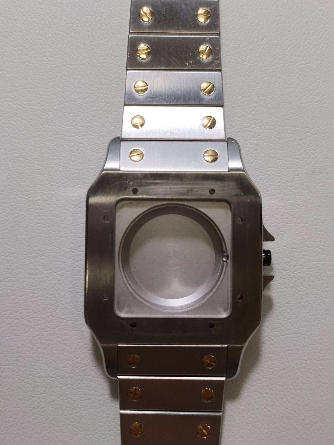 カルティエ サントス カレ LM 81036283 / 1172961 自動巻き Cal.077 SS/YG SS/YG ホワイトローマン文字盤（SWISS表記） 箱 冊子 保証書（1994年 / 詳細未記載）オーバーホール済み