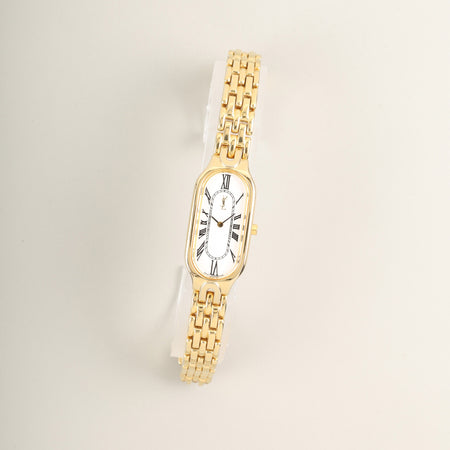 Yves Saint Laurent Oval 5421-H08100Y Quartz Cal.- GP GP White Roman Dial (5421-H13062KA) Overhauled