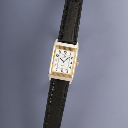ジャガー・ルクルト レベルソ クラシック 250.5.86 手巻き Cal.846-1 SS/YG 革 純正ピンバックル（SS）シルバーアラビア文字盤（SWISS MADE表記）オーバーホール済み