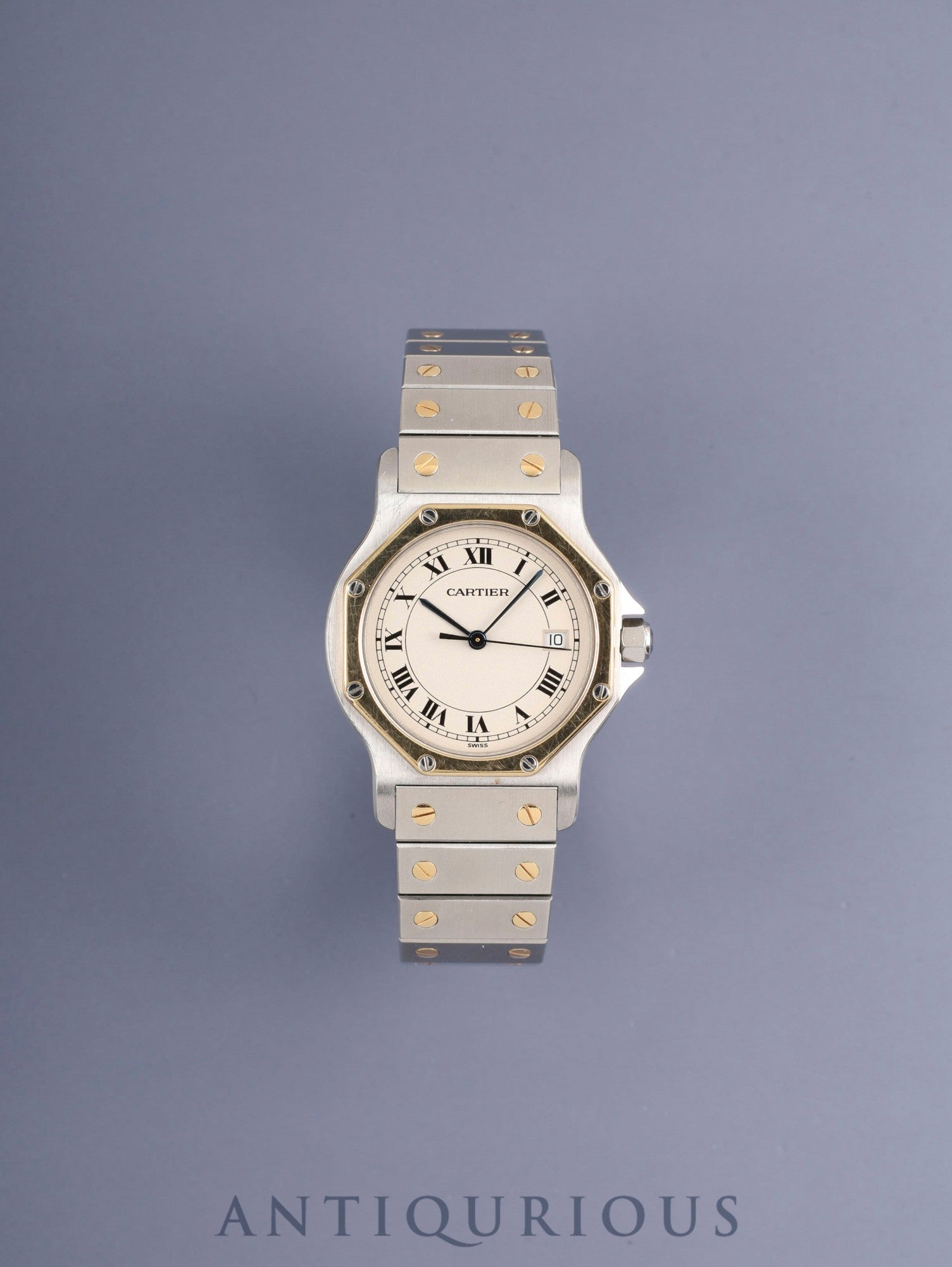 カルティエ サントス オクタゴン LM W2001583 / 187902 クォーツ Cal.87 SS/YG SS/YG アイボリーローマン文字盤（SWISS表記）オーバホール済み