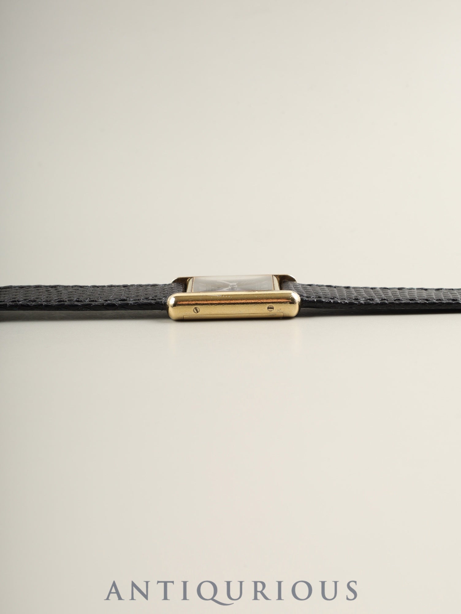 カルティエ マストタンク SM 手巻き Cal.78-1 SV925 革 純正ピンバックル（GP）ブラックローマン文字盤（SWISS表記 ）オーバーホール済み