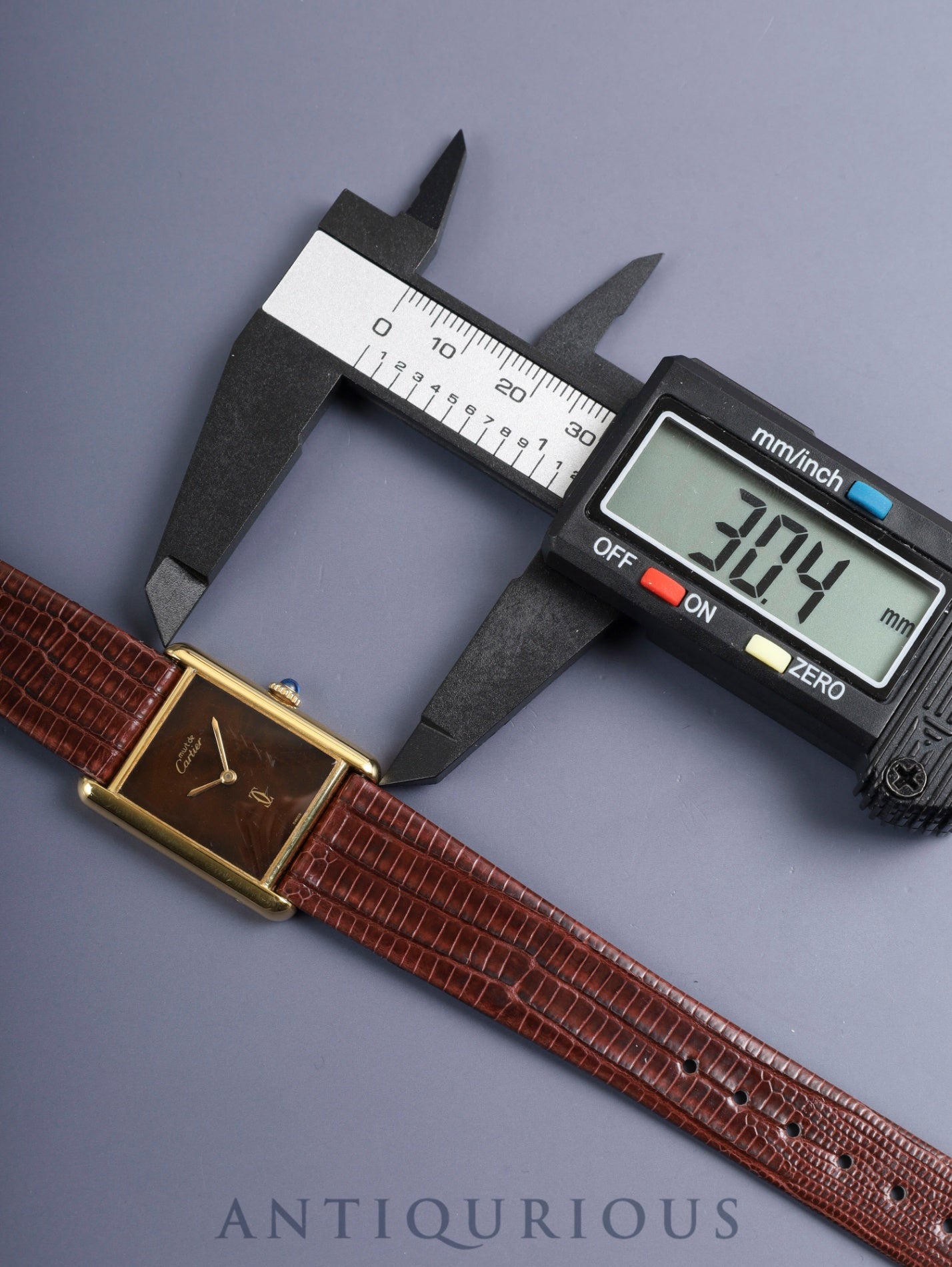 カルティエ マストタンク LM 手巻き Cal.78-1 SV925 革 純正ピンバックル（GP）マホガニー文字盤（SWISS表記）オーバーホール済み 新品仕上げ済み