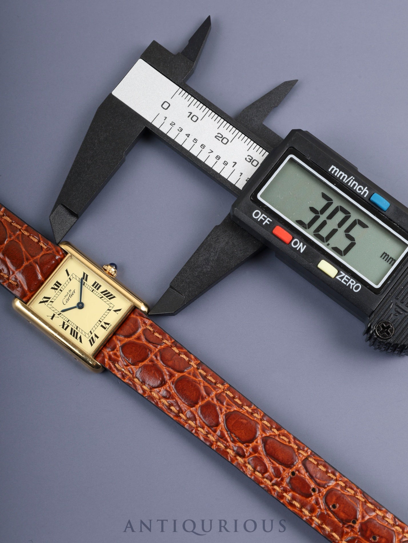 カルティエ マストタンク LM W1002753 / 590005 クォーツ Cal.90 SV925 革 純正尾錠（GP） アイボリーローマン文字盤 箱 オーバーホール