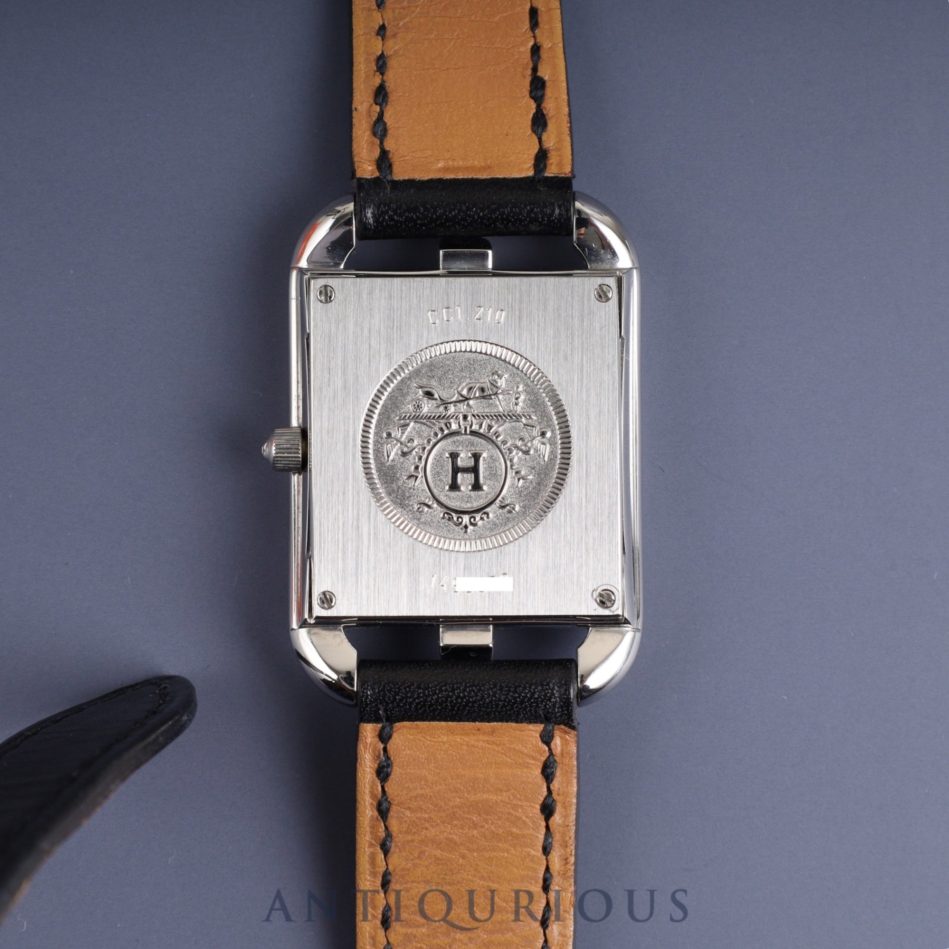 Hermes Cape Cod CC1.210 Quartz Cal.976.001 SS Genuine leather strap Genuine buckle (SS) Gray dial Overhauled