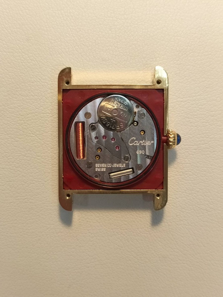 カルティエ マストタンク LM 590005 クォーツ Cal.690 SV925 革 純正D