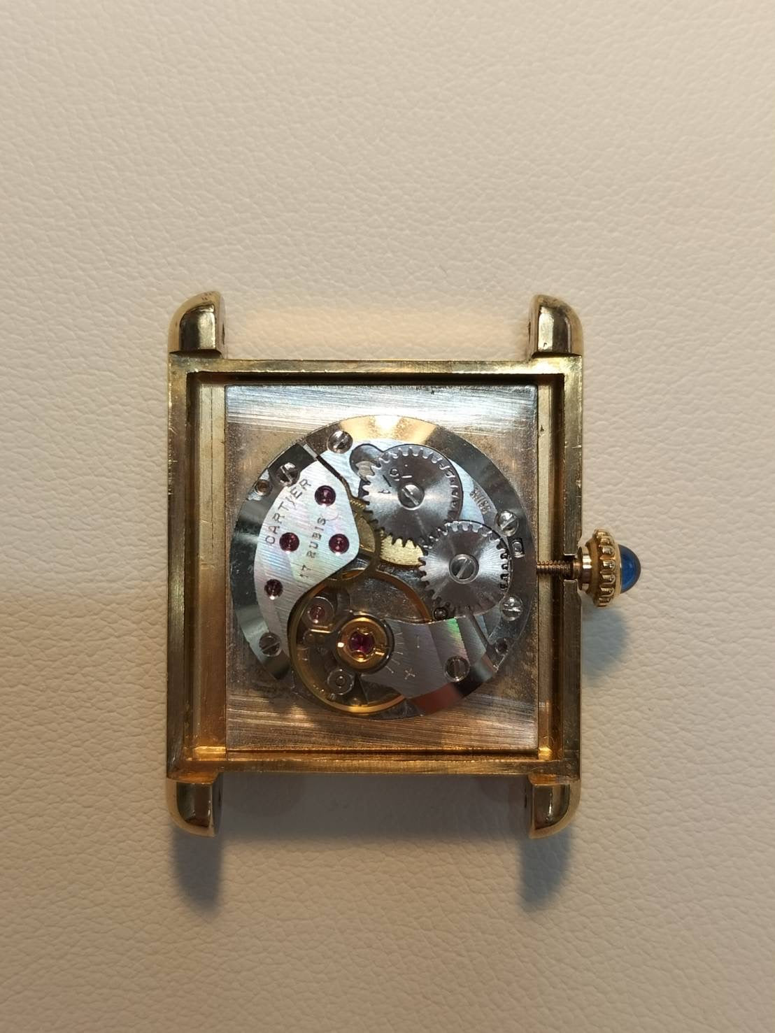 カルティエ マストタンク LM 手巻き Cal.78-1 SV925 革 純正ピンバックル（GP）マホガニー文字盤（SWISS表記） オーバーホール済み ※ケース裏彫り有り