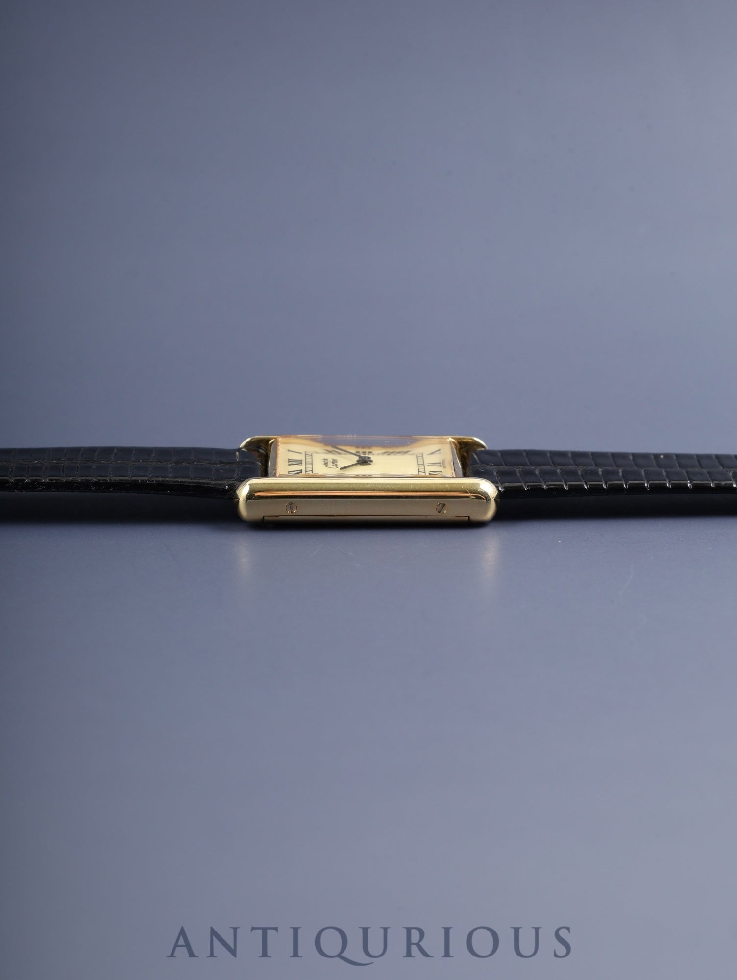 Cartier Must Tank LM, manual winding, SV925, leather, genuine buckle (GP), ivory Roman dial, complete service (full maintenance) completed at a Cartier boutique.