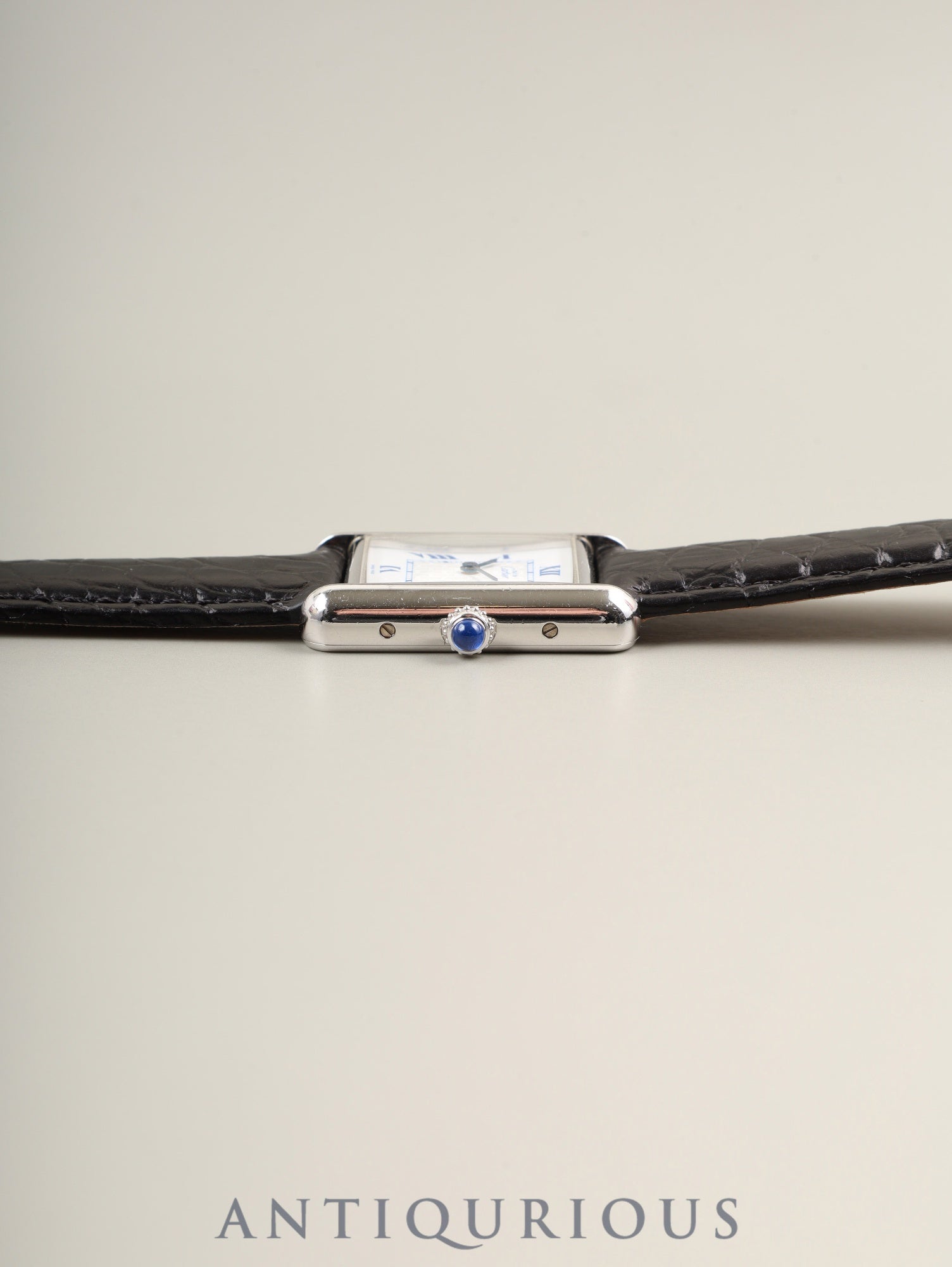 カルティエ マストタンク MM W1014054 / 2416 クォーツ Cal.057 SV925 革 純正Dバックル（SS） ホワイト飛びローマンCC文字盤（SWISS MADE表記） 箱 オーバーホール済み