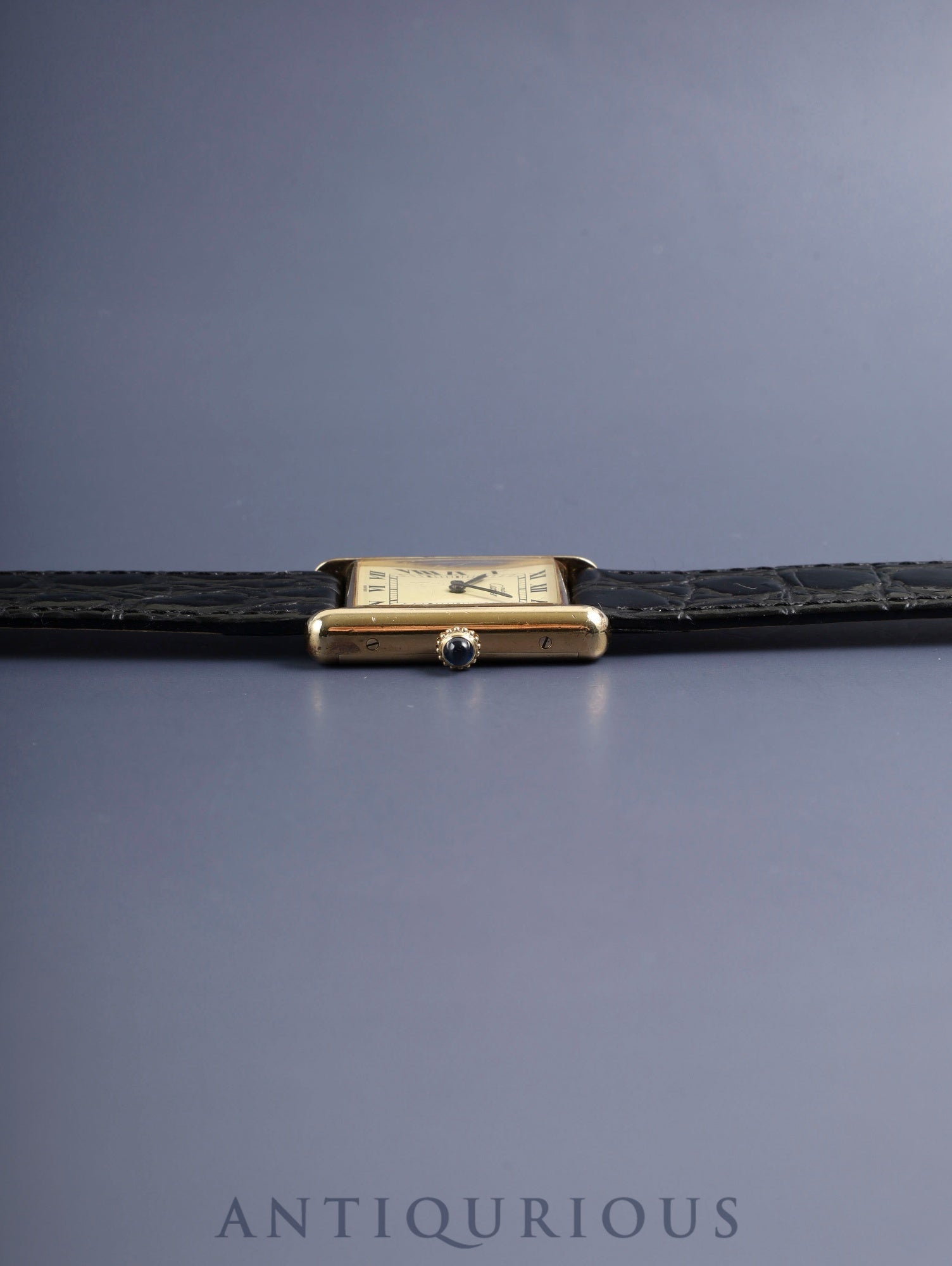 カルティエ マストタンク LM 手巻き Cal.78-1 SV925 革 純正ピンバックル（GP）アイボリーローマン文字盤（SWISS表記）オーバーホール済み