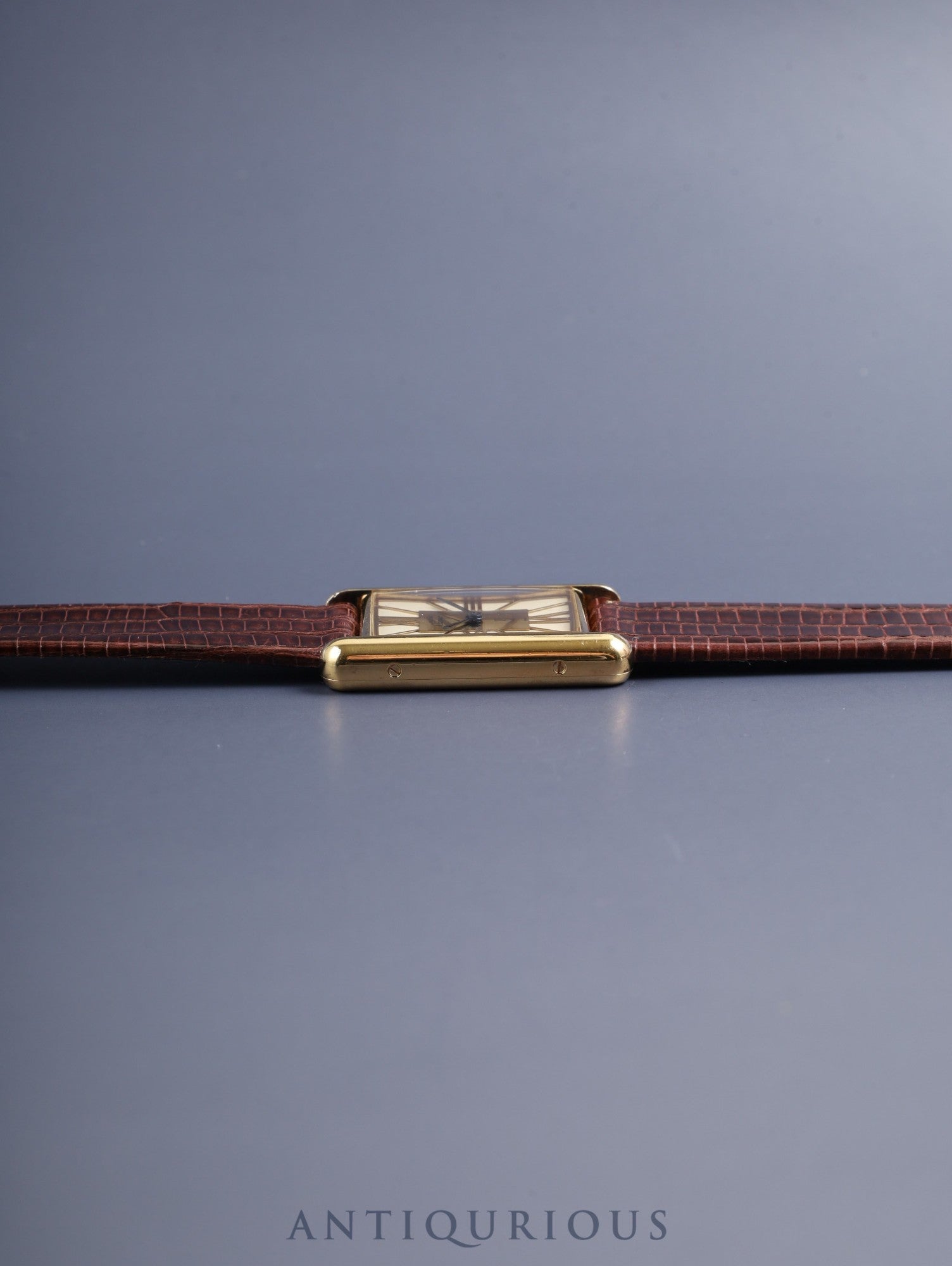 カルティエ マストタンク LM 6 81006 クォーツ SV925 革 純正尾錠（GP） クロワゾネ文字盤（SWISS表記）カルティエブティックにてコンプリートサービス済み