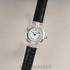 Cartier Must Colisee W1001644 / 690002 Quartz Cal.90 SV925 Leather Genuine D Buckle (SS) White Roman Dial Overhauled