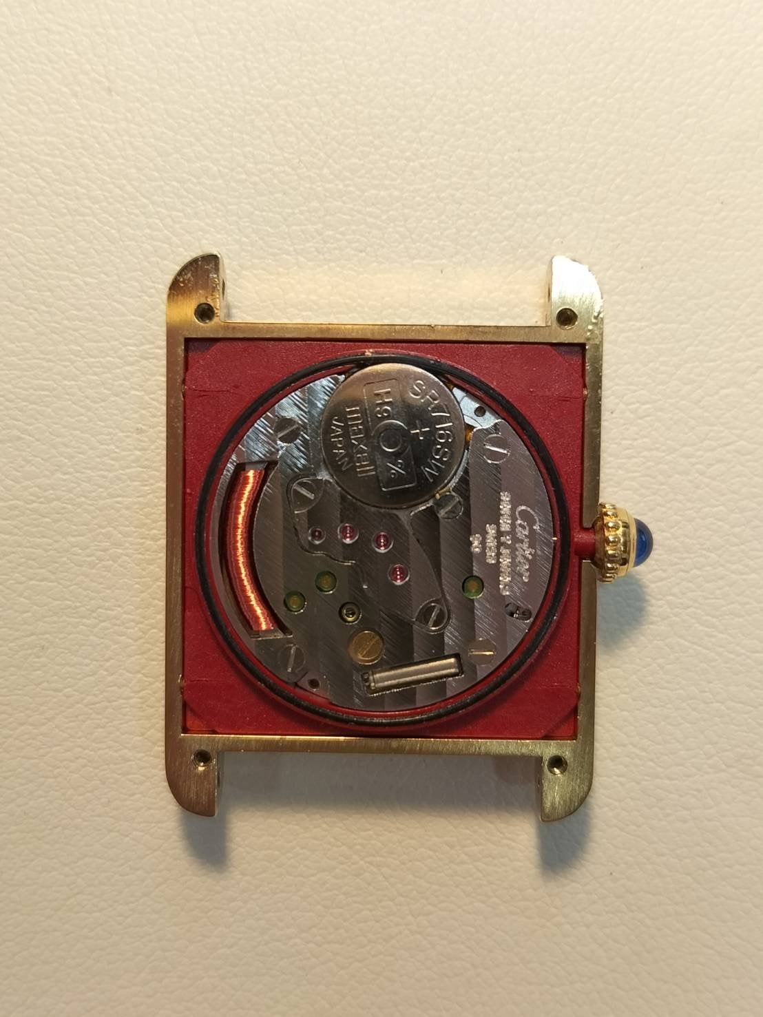 カルティエ マストタンク LM 590005 クォーツ Cal.90 SV925 革 純正尾錠（GP）アイボリーローマン文字盤 オーバーホール済み