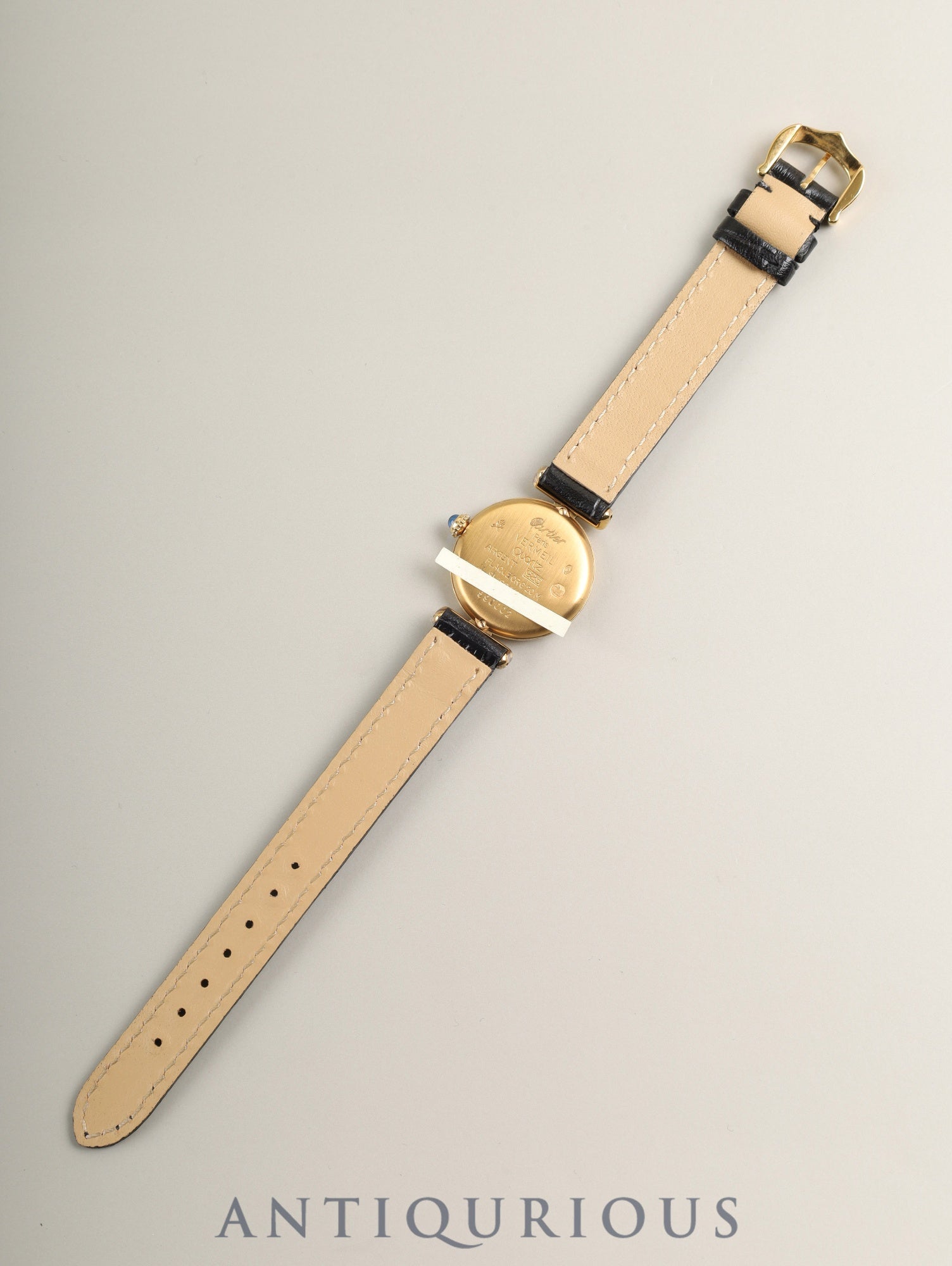 Cartier Must Colisée 590002 Quartz Cal.90 SV925 Leather Original Pin Buckle (GP) Ivory Roman Dial (SWISS marking) Overhauled