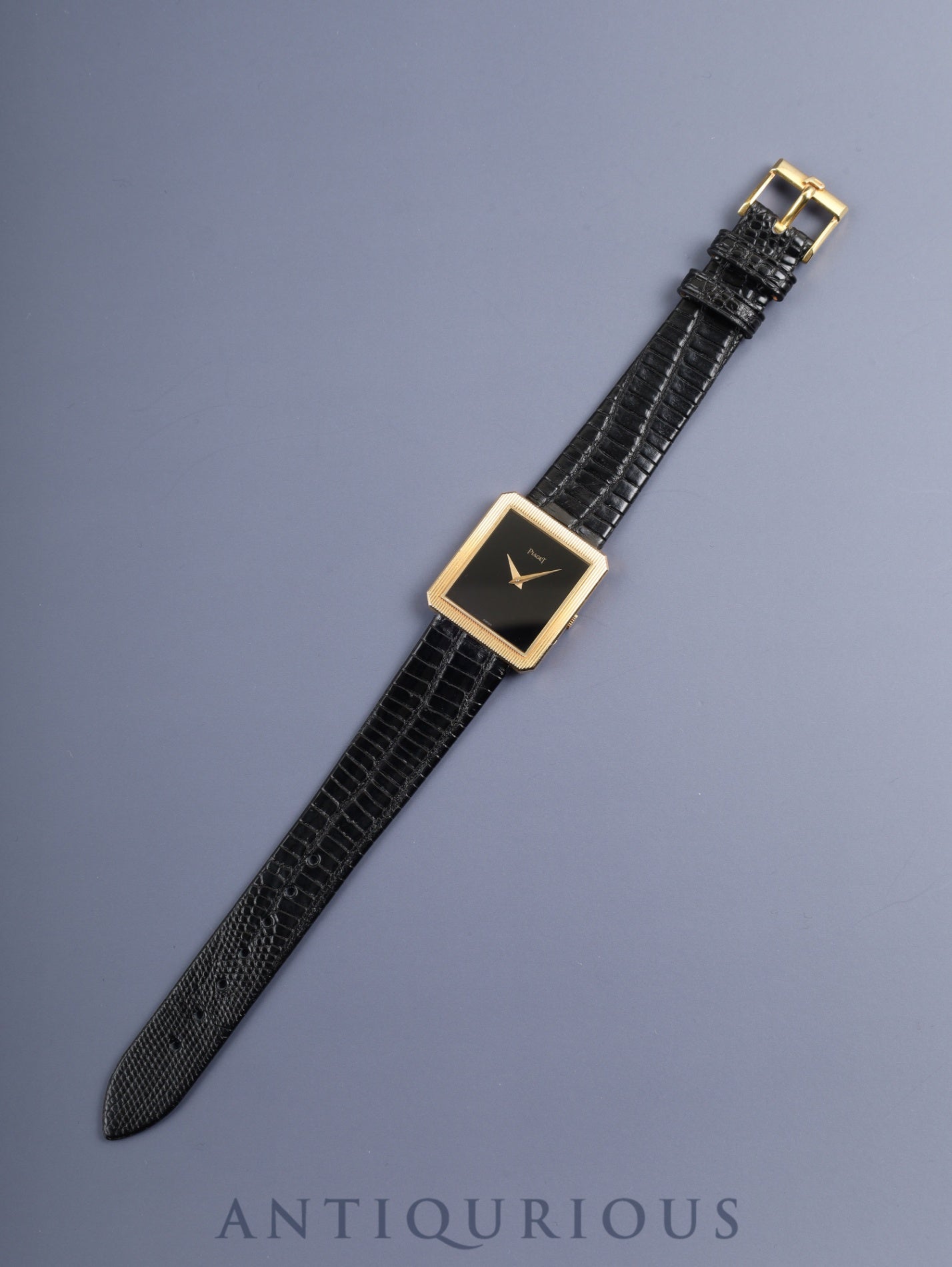 ピアジェ プロトコール 9154 手巻き Cal.9P 750YG 革 純正尾錠（750YG）ブラック文字盤 オーバーホール済み