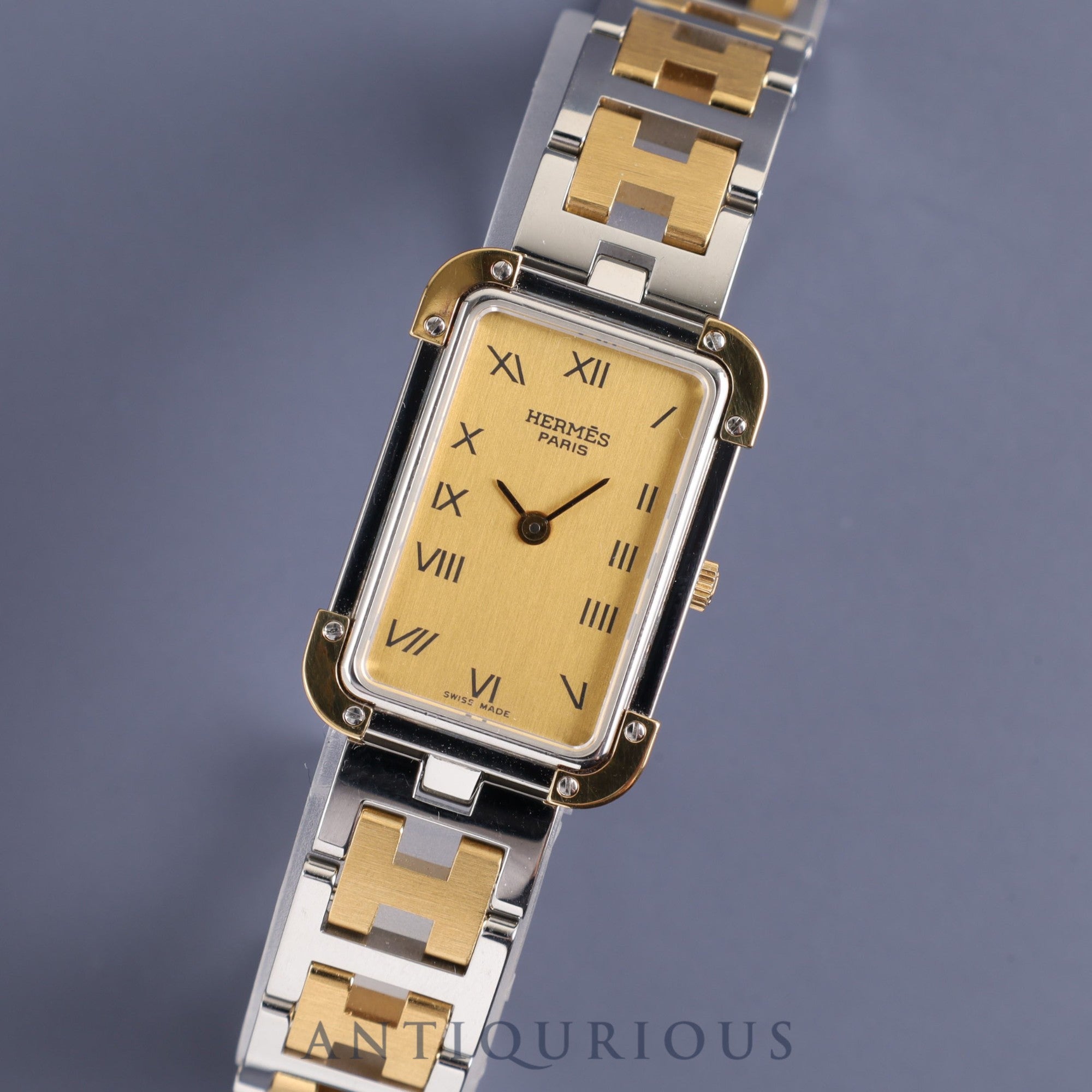 Hermes Cloajour CR1.240 Quartz Cal.976.001 SS / GP Gold Dial Box Warranty (no description) Overhauled