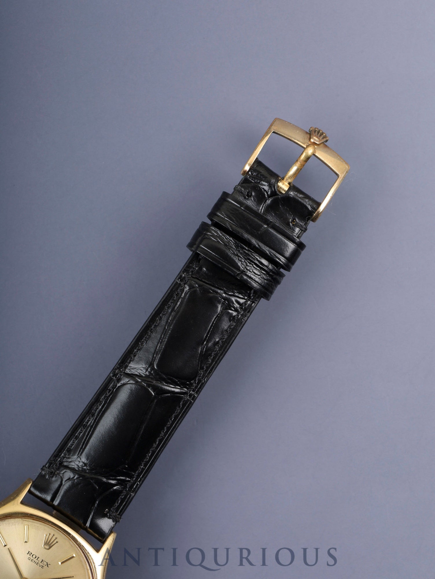 ロレックス チェリーニ 3809 手巻き Cal.1600 750YG 革 純正尾錠（GP） シャンパン文字盤 30番台（1970年）オーバーホール済み