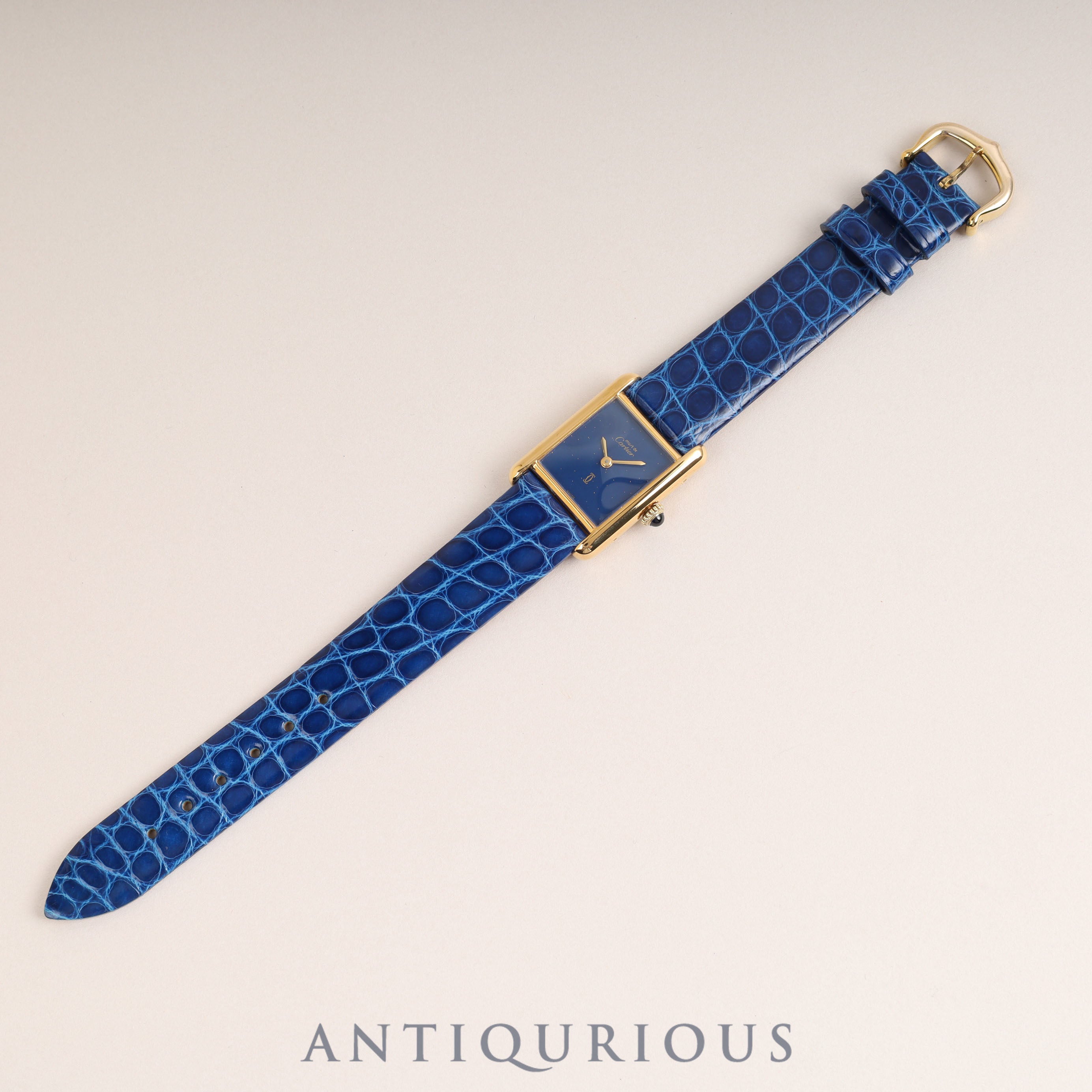 Cartier Must Tank SM Manual Winding Lapis Lazuli Dial