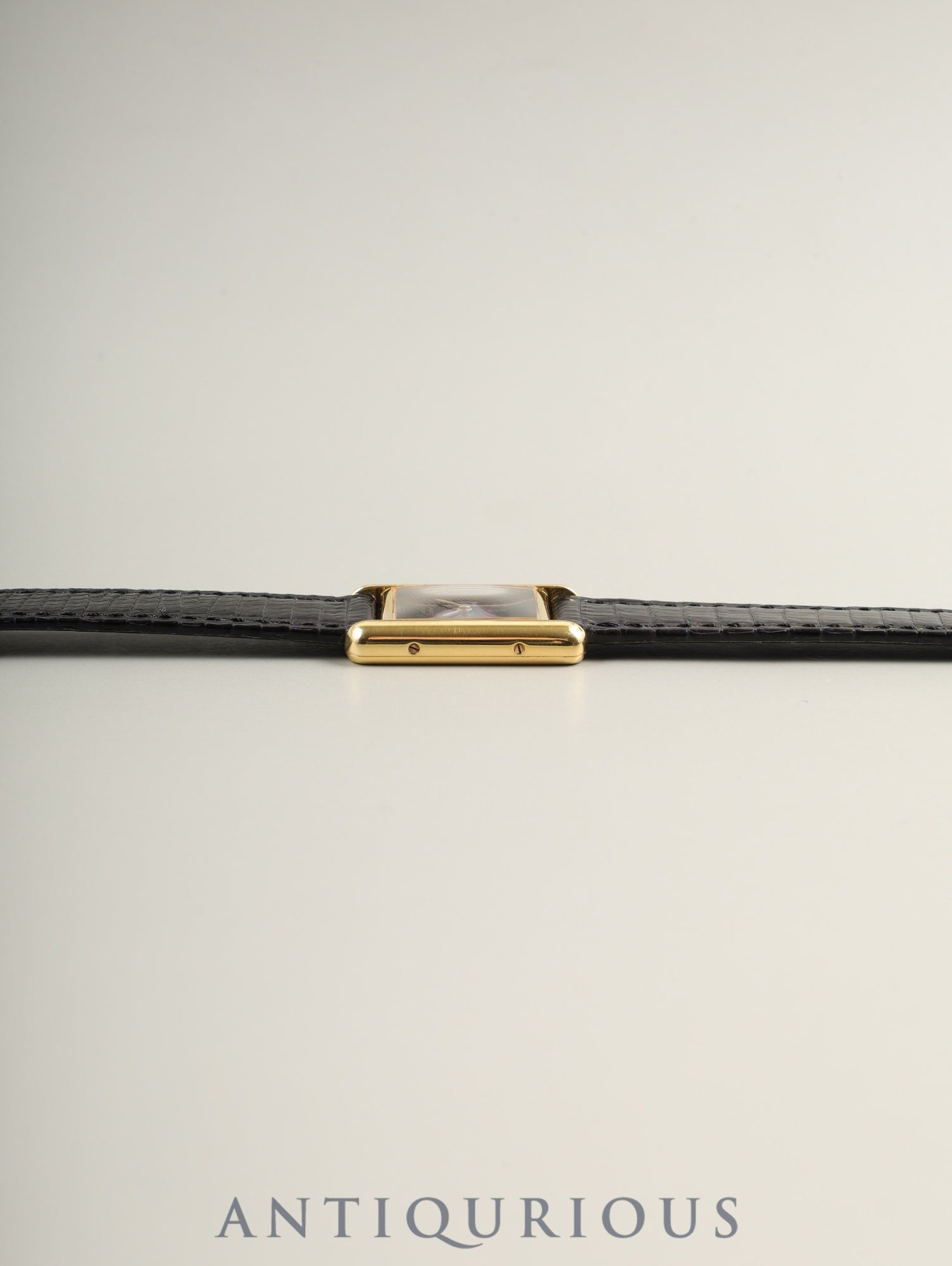 カルティエ マストタンク SM 3 66001 クォーツ Cal.66 SV925 革 純正ピンバックル（GP）オニキス文字盤（SWISS表記） オーバーホール済み 新品仕上げ済み