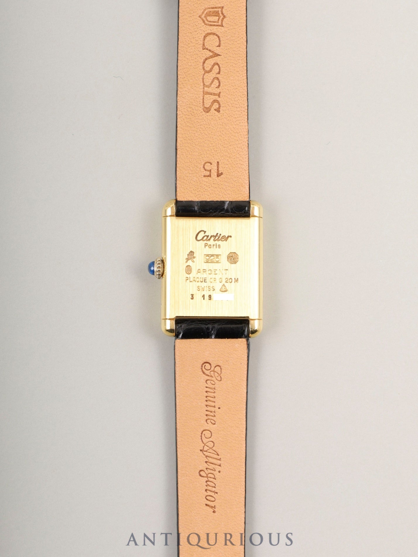 Cartier Must Tank SM Manual Winding Cal. 78-1 SV925 Genuine Buckle (GP) Sunray Dial Overhauled and Finished to Look Like New