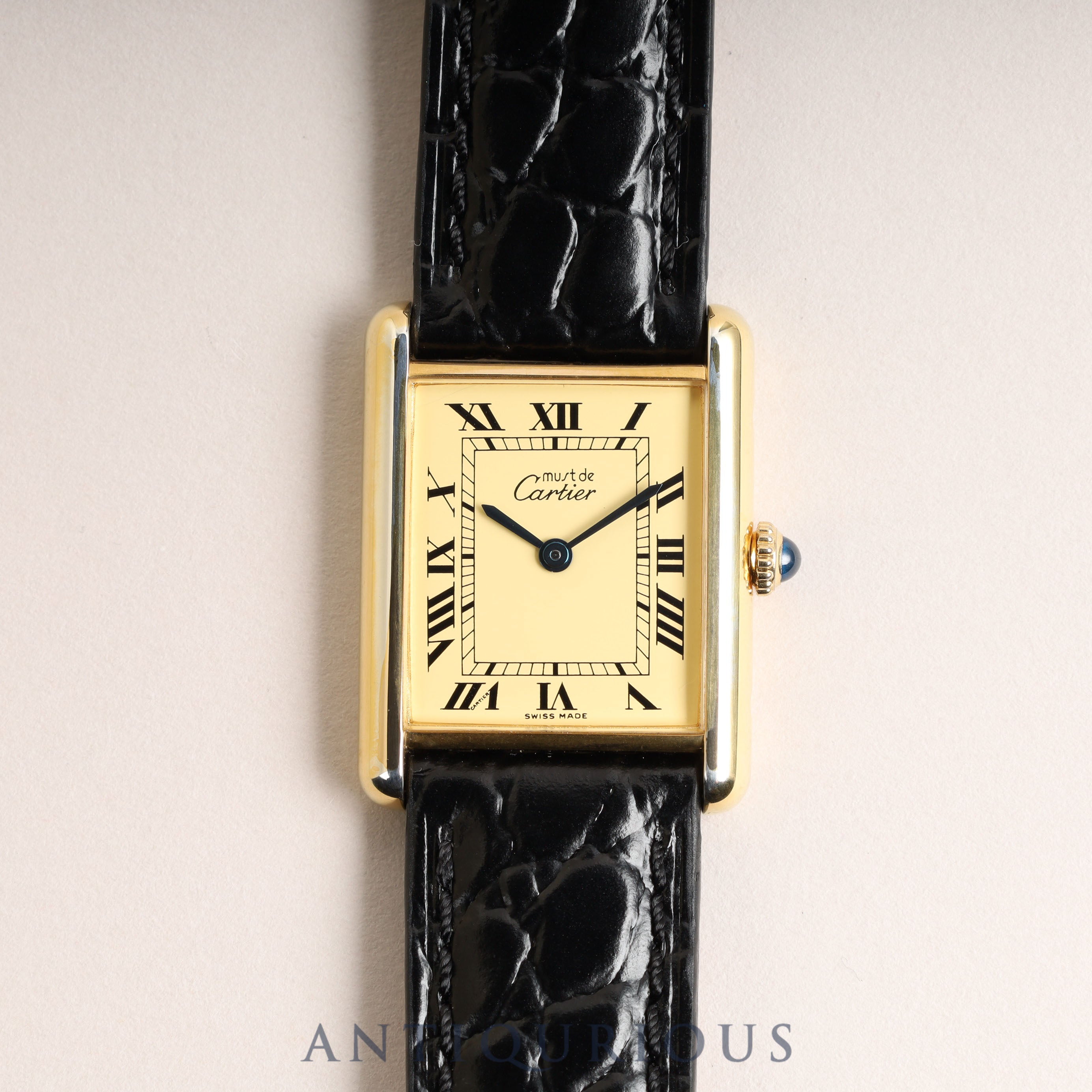 CARTIER Must Tank LM Manual Winding Ivory Roman Dial Overhauled
