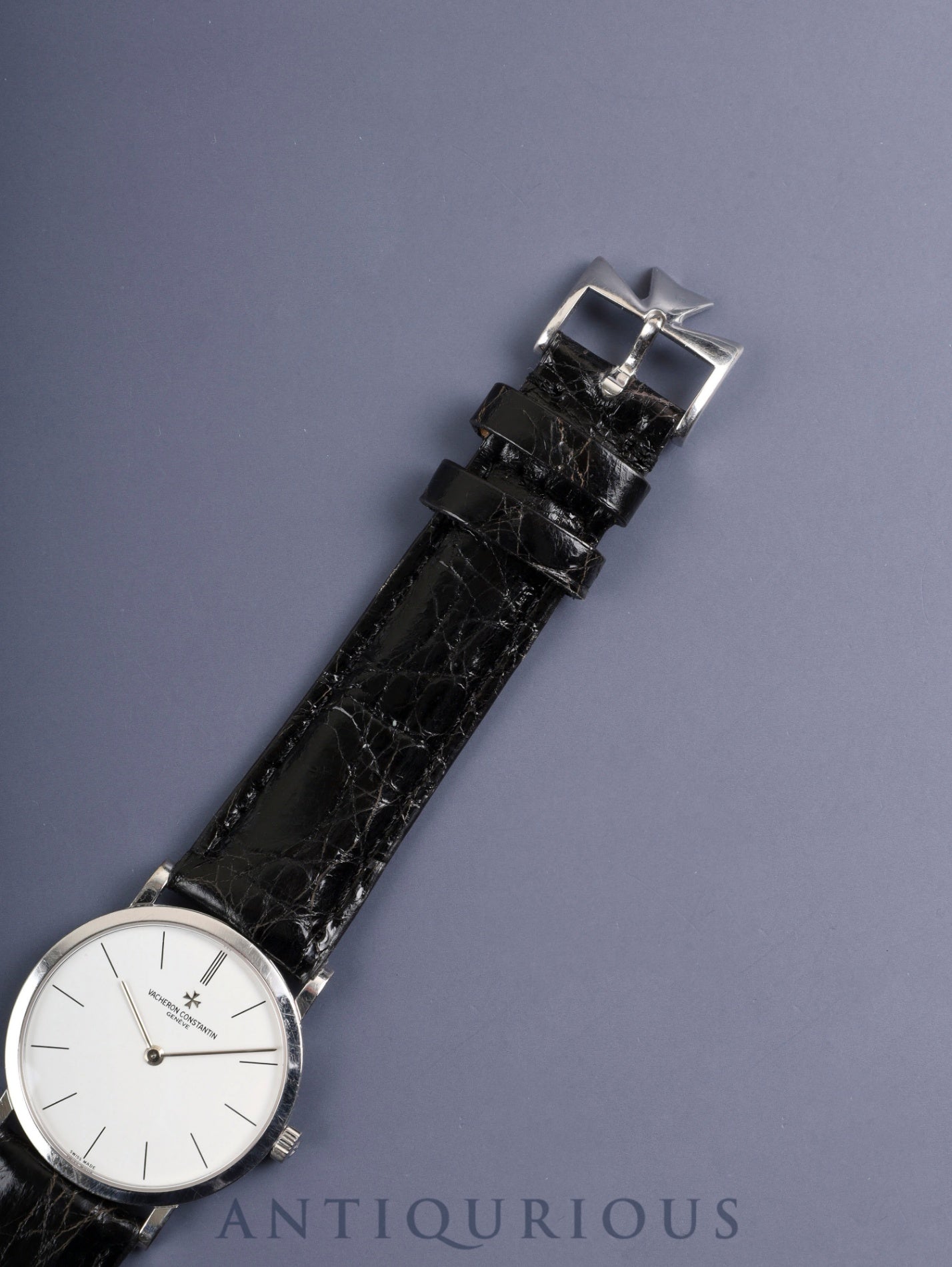 ヴァシュロン・コンスタンタン パトリモニー 33093/000G-0936 手巻き Cal.1003/2 750WG 革 純正ピンバックル（750WG）ホワイト文字盤 箱 ケース 冊子 タグ 保証書（2002年）修理完了紙（無記載）JEAN ROUSSEAU製革ベルト オーバーホール済み