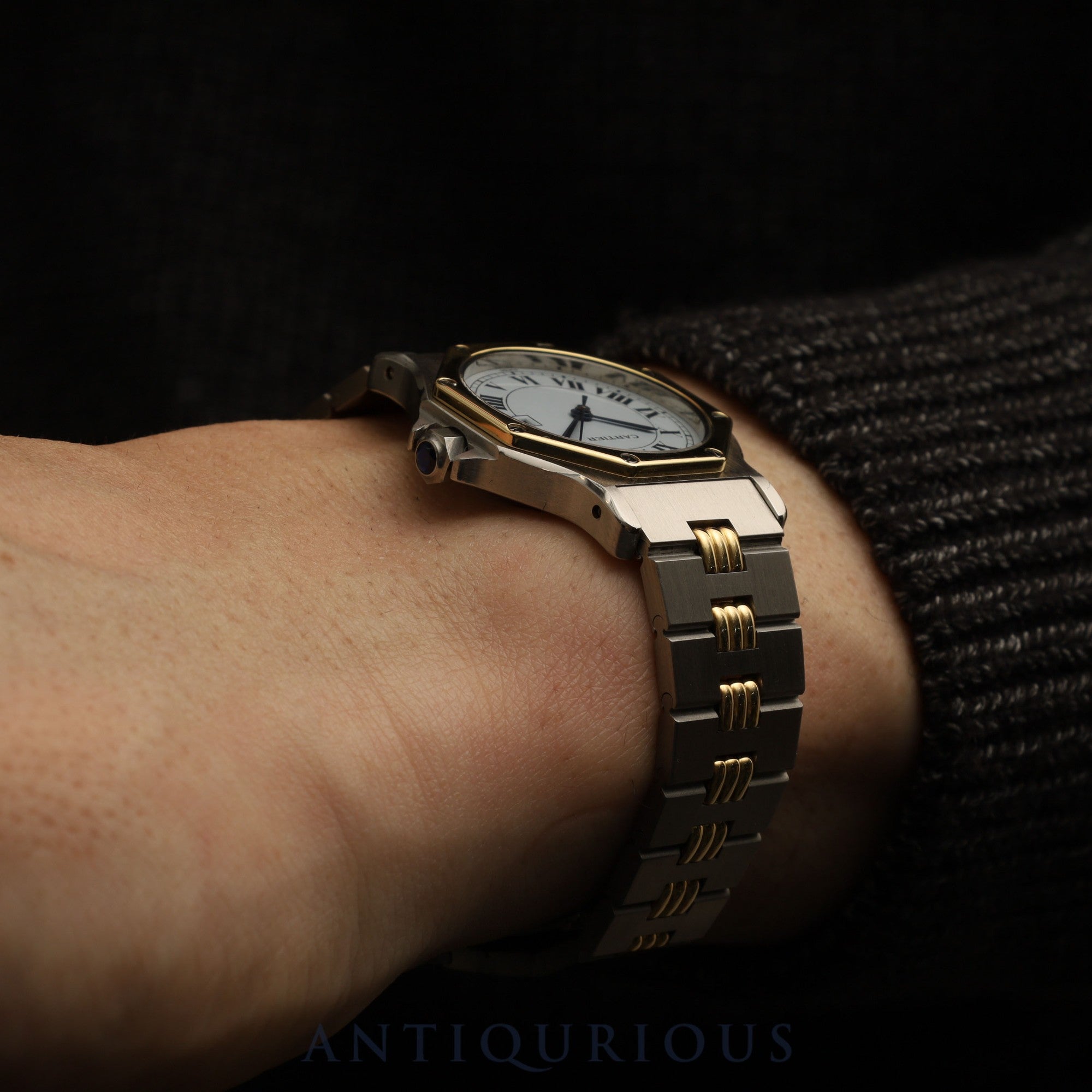 Cartier Santos Octagon LM 2966 Automatic Cal. 077 Stainless Steel/Yellow Gold White Roman Dial Overhauled