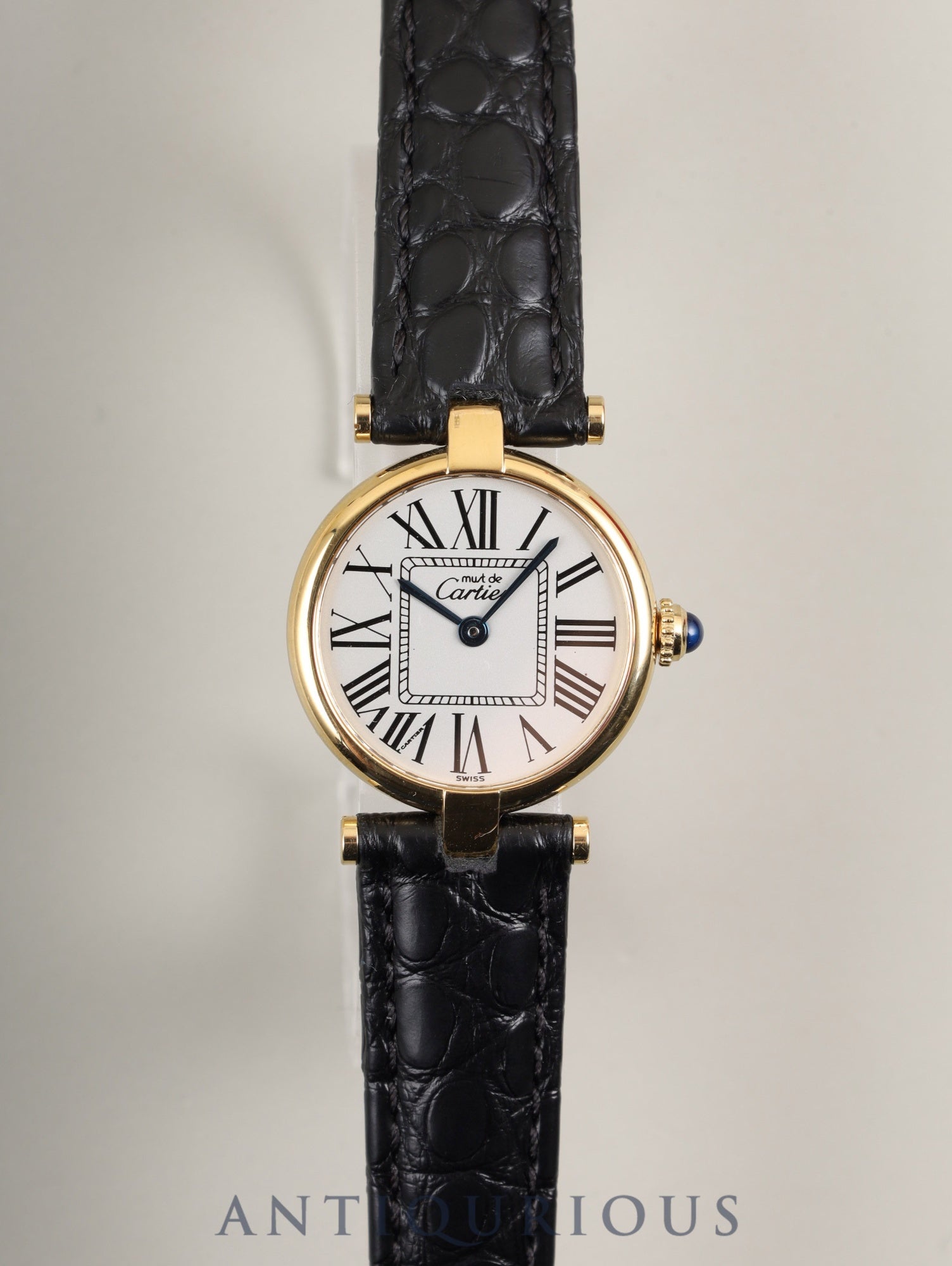 カルティエ マスト ヴァンドーム VLC SM W1005354 / 590004 クォーツ Cal.90 SV925 革 純正Dバックル（GP） オパラン文字盤 箱 オーバーホール済み