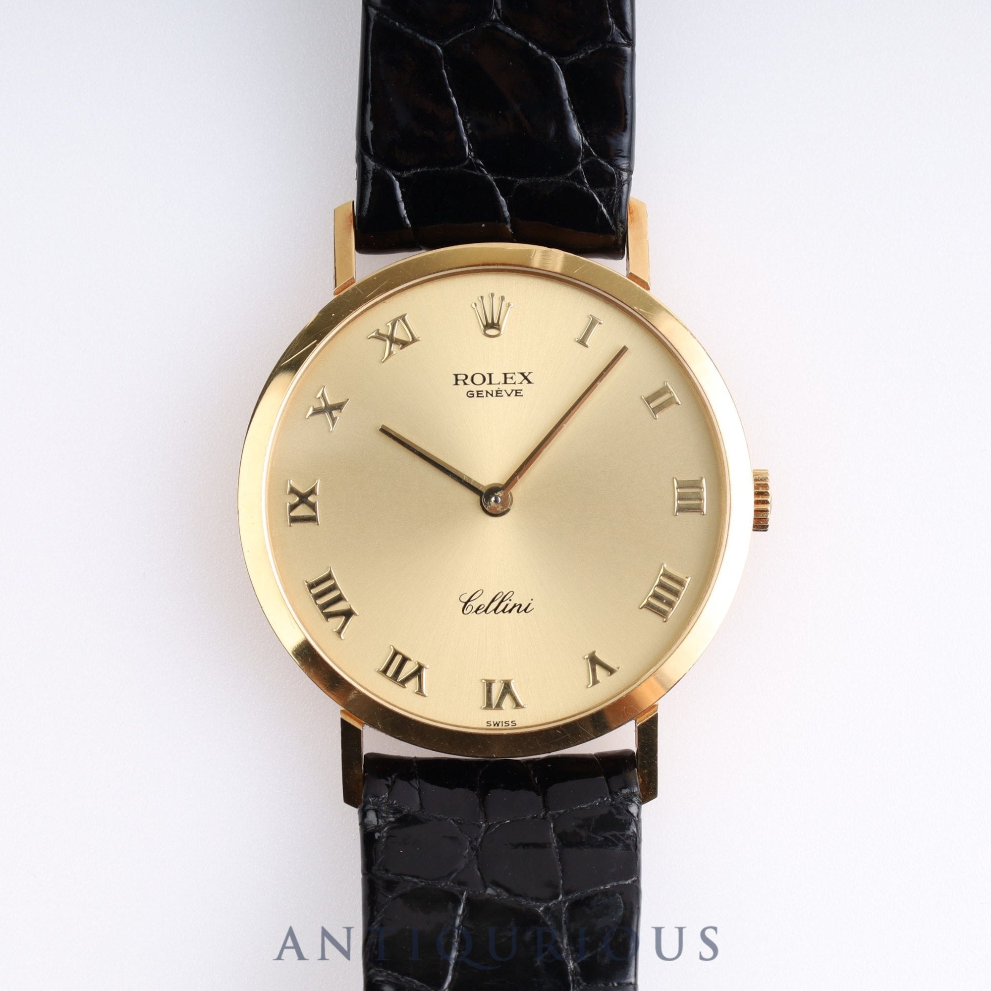 Rolex Cellini 4112 Manual Winding Cal.1601 YG Leather Champagne Dial E Series 1990-1991