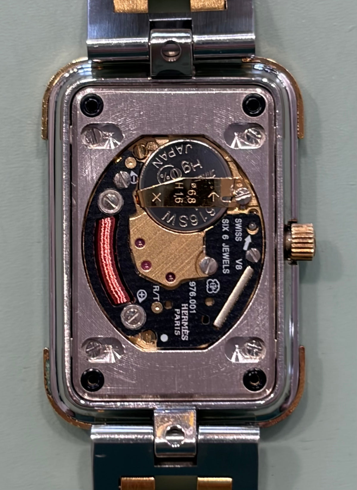 エルメス クロアジュール CR1.240 クォーツ Cal.976.001 SS/GP SS/GP ゴールド文字盤（SWISS MADE表記）箱 保証書（1997年）オーバーホール済み