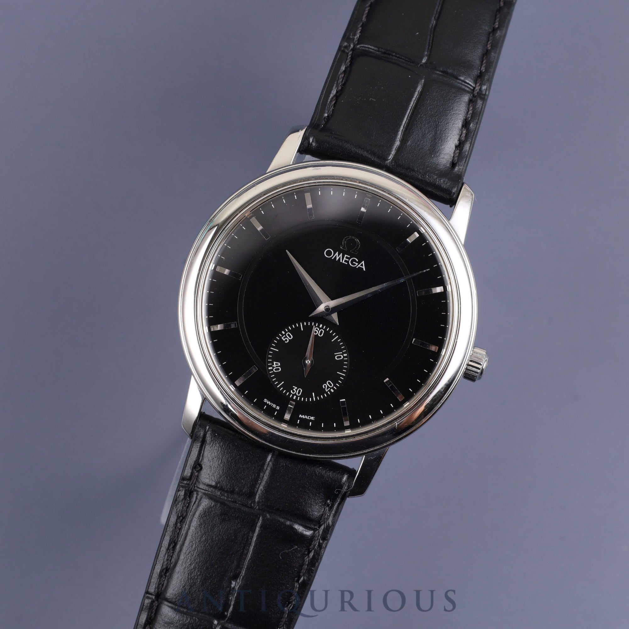 Omega De Ville Prestige 4820.51 Manual winding Cal.651 SS Leather Genuine buckle (SS) Black dial Overhauled