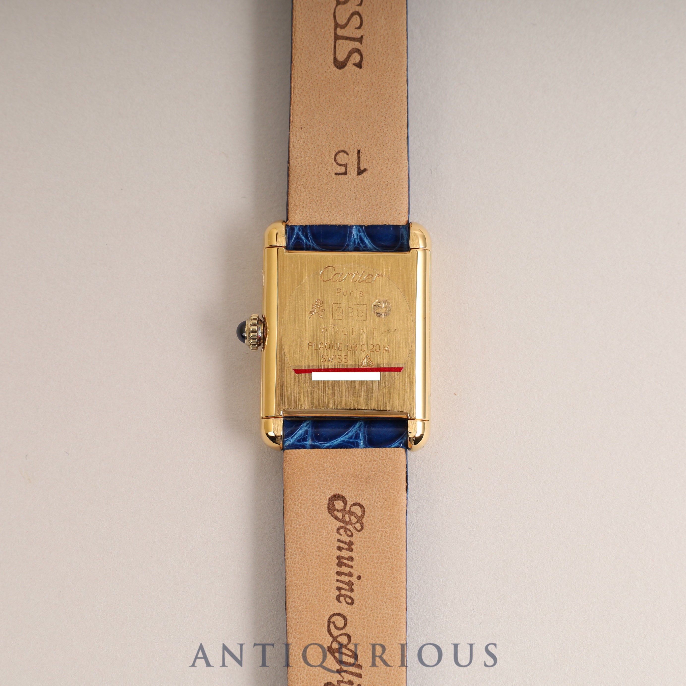 Cartier Must Tank SM Manual Winding Lapis Lazuli Dial