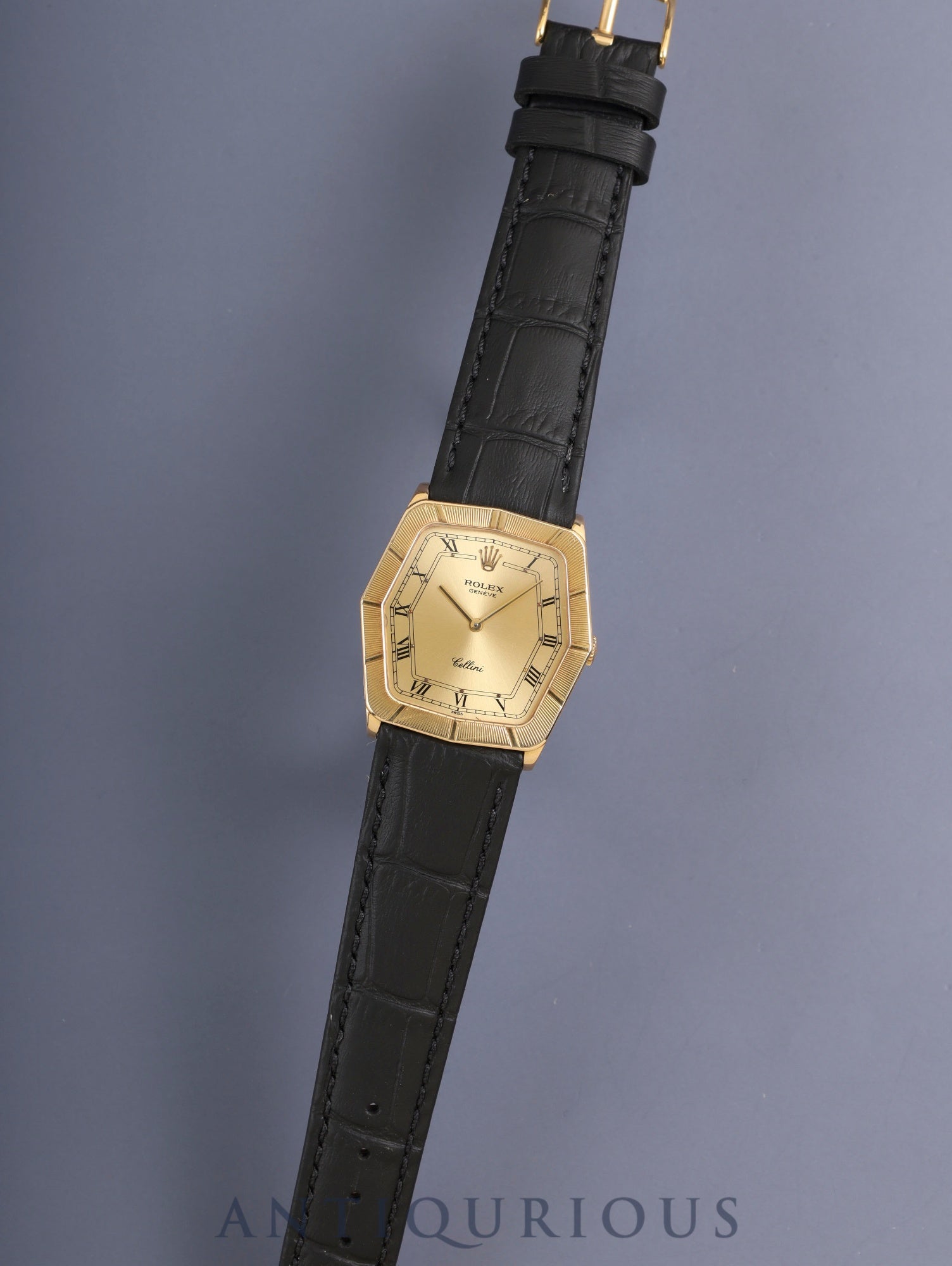 ロレックス チェリーニ 4170 手巻き Cal.1601 18K 750YG 革 純正ピンバックル（GP）シャンパンローマン文字盤 69番台（1981年）オーバーホール済み