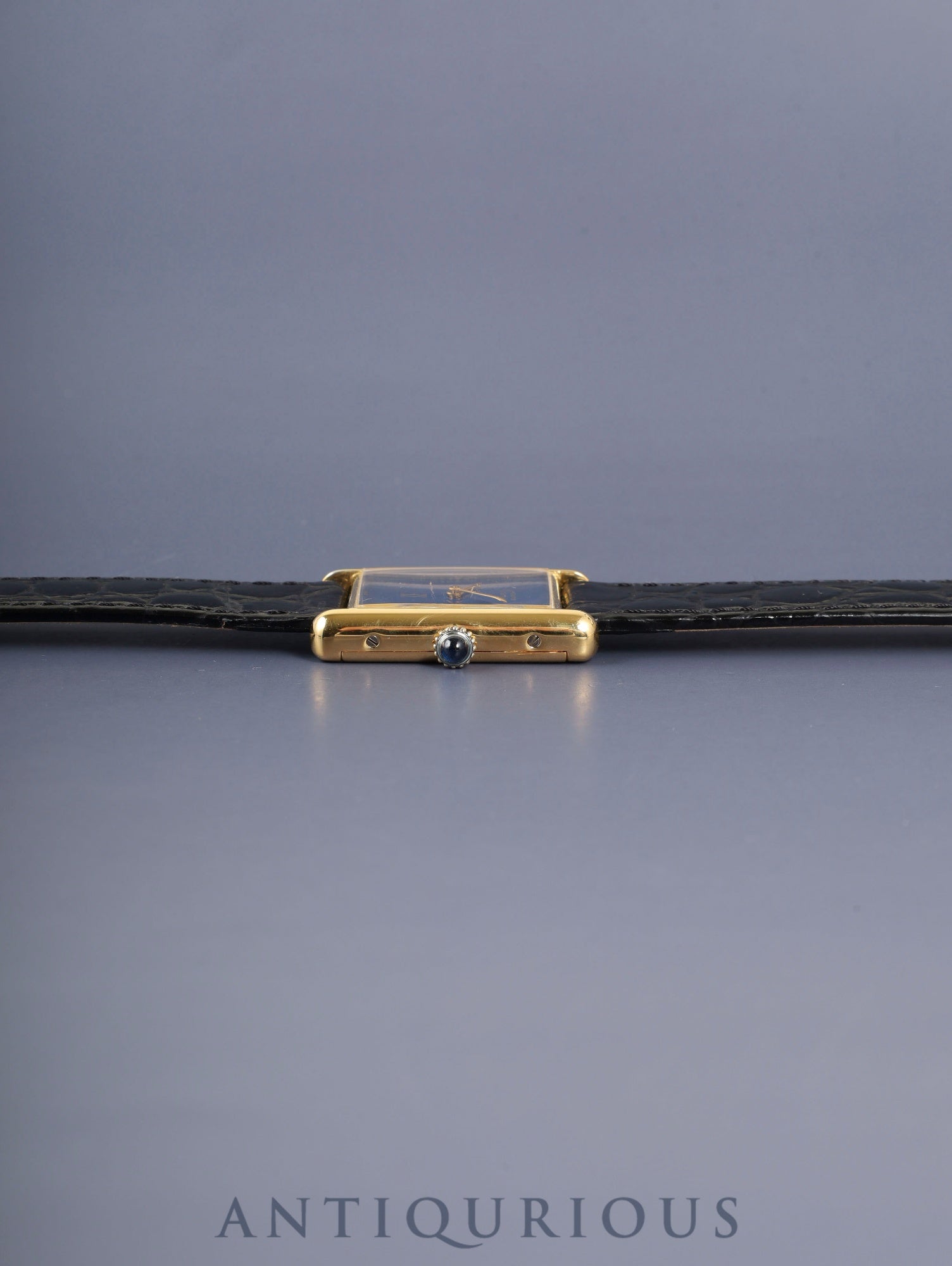 カルティエ マストタンク LM 6 手巻き Cal.78-1 SV925 革 純正ピンバックル（GP）ラピスラズリ文字盤（SWISS表記）オーバーホール済み 新品仕上げ済み