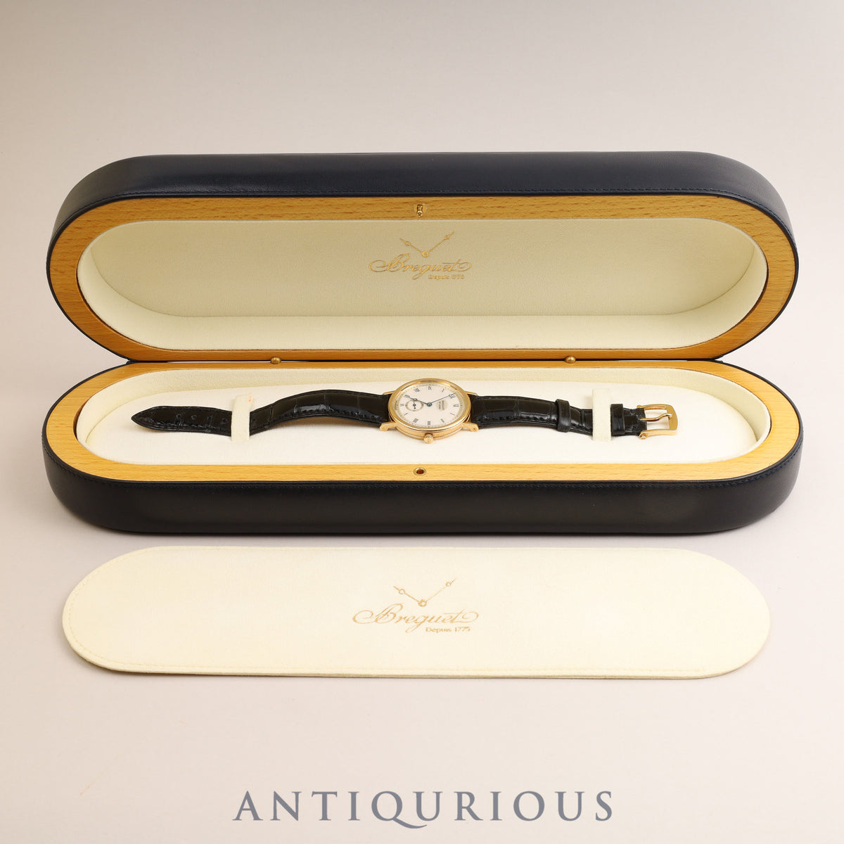 Breguet 3917 Classic 3917 Manual Winding Caliber 818/5 750YG Leather Strap with Genuine Buckle (750YG) Silver Dial and Box