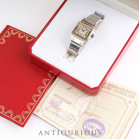 Cartier Santos Galbee SM 166930 Quartz SS/YG SS/YG Ivory dial Box Warranty card (1989)