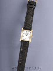 Cartier Must Tank LM 590005 Quartz Cal.90 SV925 Leather Original Pin Buckle (GP) Exploding Arabic CC Dial (SWISS Mark) Overhauled