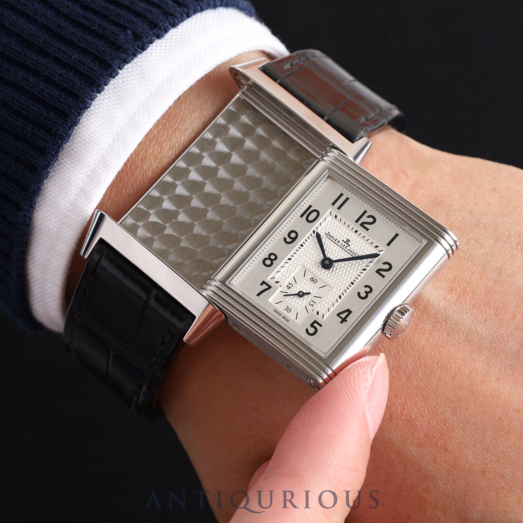 JAEGER・LECOULTRE ジャガー・ルクルト REVERSO CLASSIC LARGE SMALLSECOND レベルソ クラシック ラージ スモールセコンド Q3858520 手巻き Cal.822/2 SS 革 純正尾錠（SS）シルバー文字盤 箱 保証書（2018年）