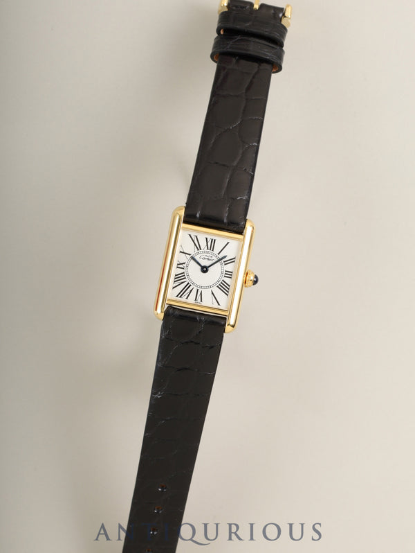 カルティエ マストタンク SM 5057001 クォーツ Cal.057 SV925 革 純正ピンバックル（GP）オパラン文字盤（SWISS表記） 箱 冊子 保証書 オーバーホール済み 新品仕上げ済み