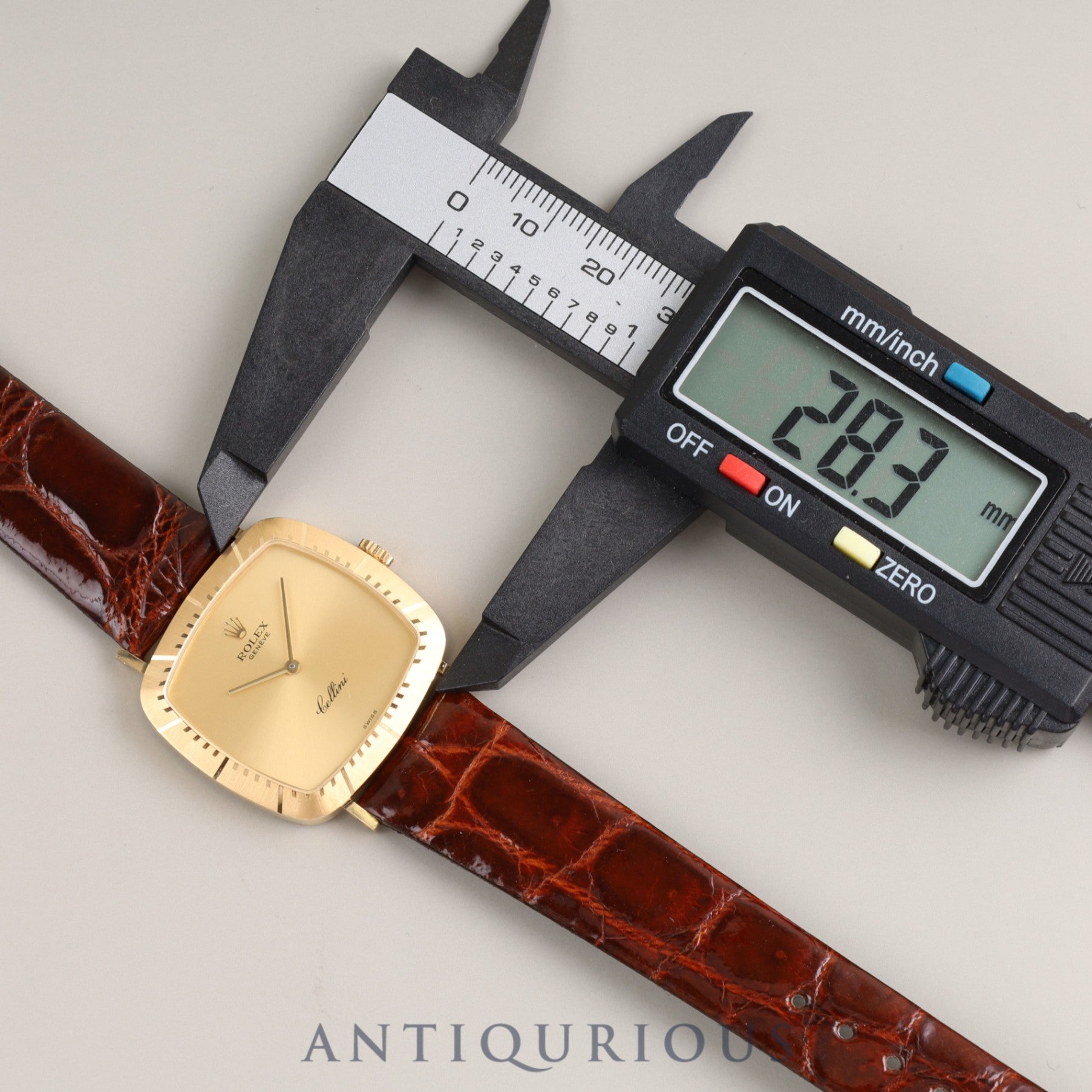 ROLEX CELLINI 4084 Manual winding Cal.1601 18KYG Leather Genuine buckle Gold dial L serial number (1990) Warranty (1990)