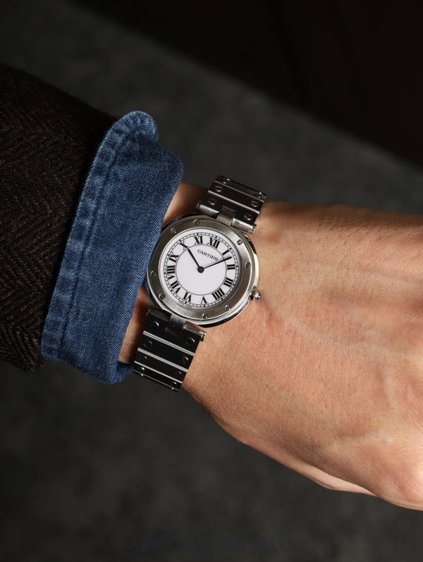 カルティエ サントス ヴァンドーム LM 81925 クォーツ SS SS ホワイトローマン文字盤（SWISS MADE表記） カルティエブティックにてコンプリートサービス（フルメンテナンス）済み