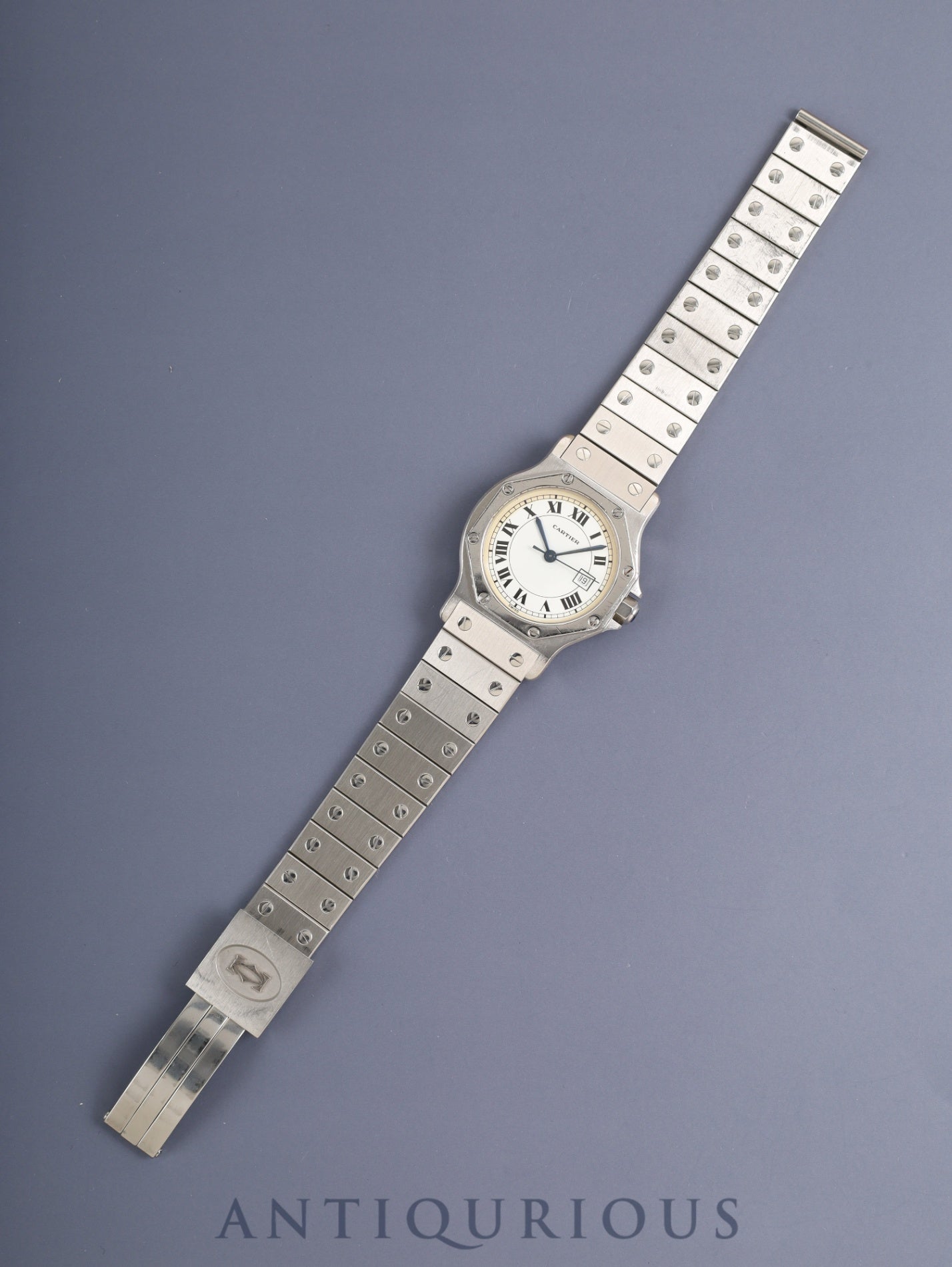 Cartier Santos Octagon LM 2965 Automatic Cal. ETA2671 SS SS White Roman Dial (SWISS marking) Overhauled