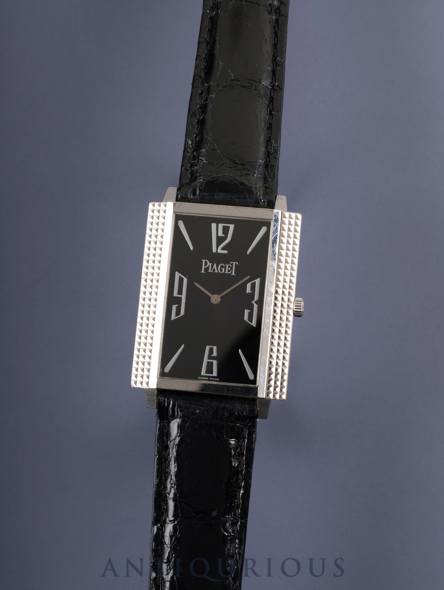 ピアジェ 1967 スクエア 90300 手巻き Cal.430P WG 革 純正尾錠（750）ブラックアラビア文字盤 純正ベルト オーバーホール済み