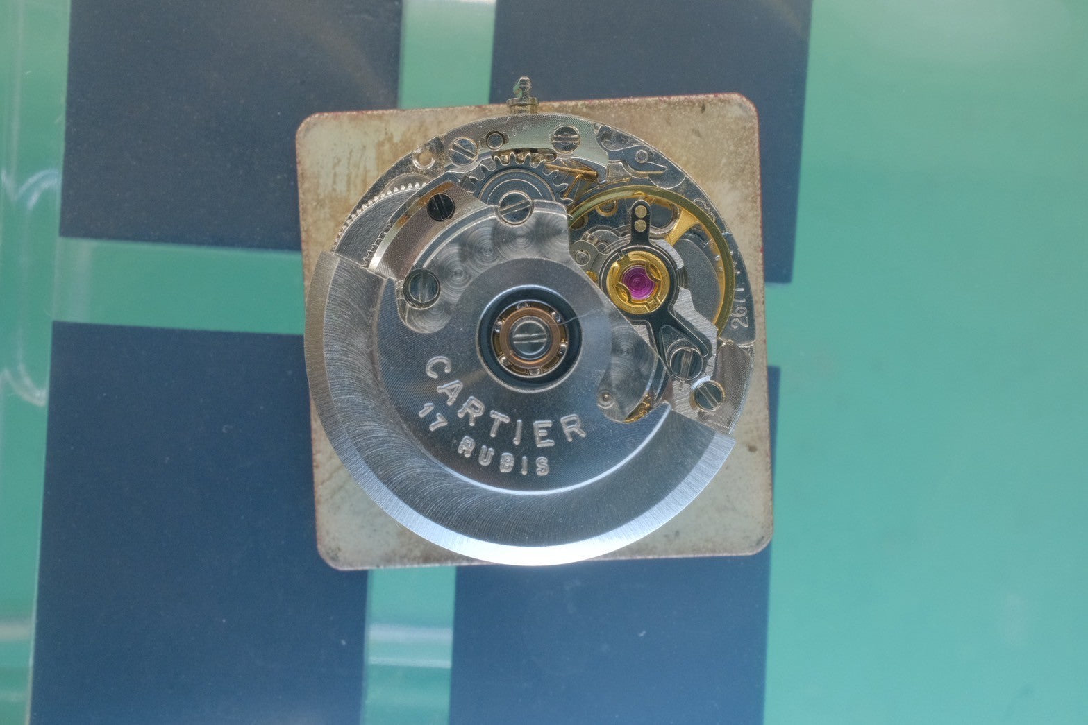 カルティエ サントス ガルベ LM 2961 自動巻き Cal.2671 SS/YG SS/YG ガーネットダイヤル ボルドー文字盤（クラック） オーバーホール済み