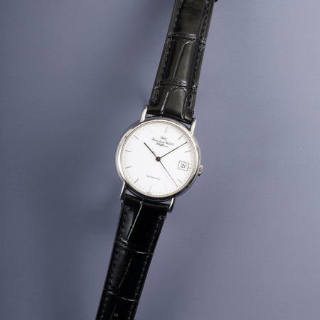 IWC Portofino IW351320 Automatic Caliber C37521 Stainless Steel Leather Strap with Genuine Stainless Steel Buckle, White Dial, Overhauled