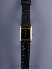 カルティエ マストタンク LM 6 81006 クォーツ Cal.81 SV925 革 純正尾錠（GP） オニキス文字盤 箱 冊子 保証書（1987年） タグ オーバーホール済み