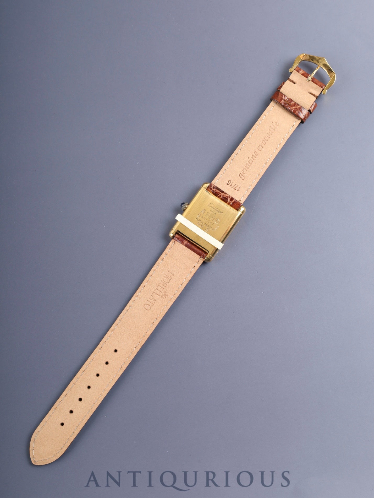 Cartier Must Tank LM Hand-wound Cal.78-1 SV925 Leather Original pin buckle (GP) Mahogany dial (SWISS inscription) Box Warranty (undated) Booklet Overhauled Polished