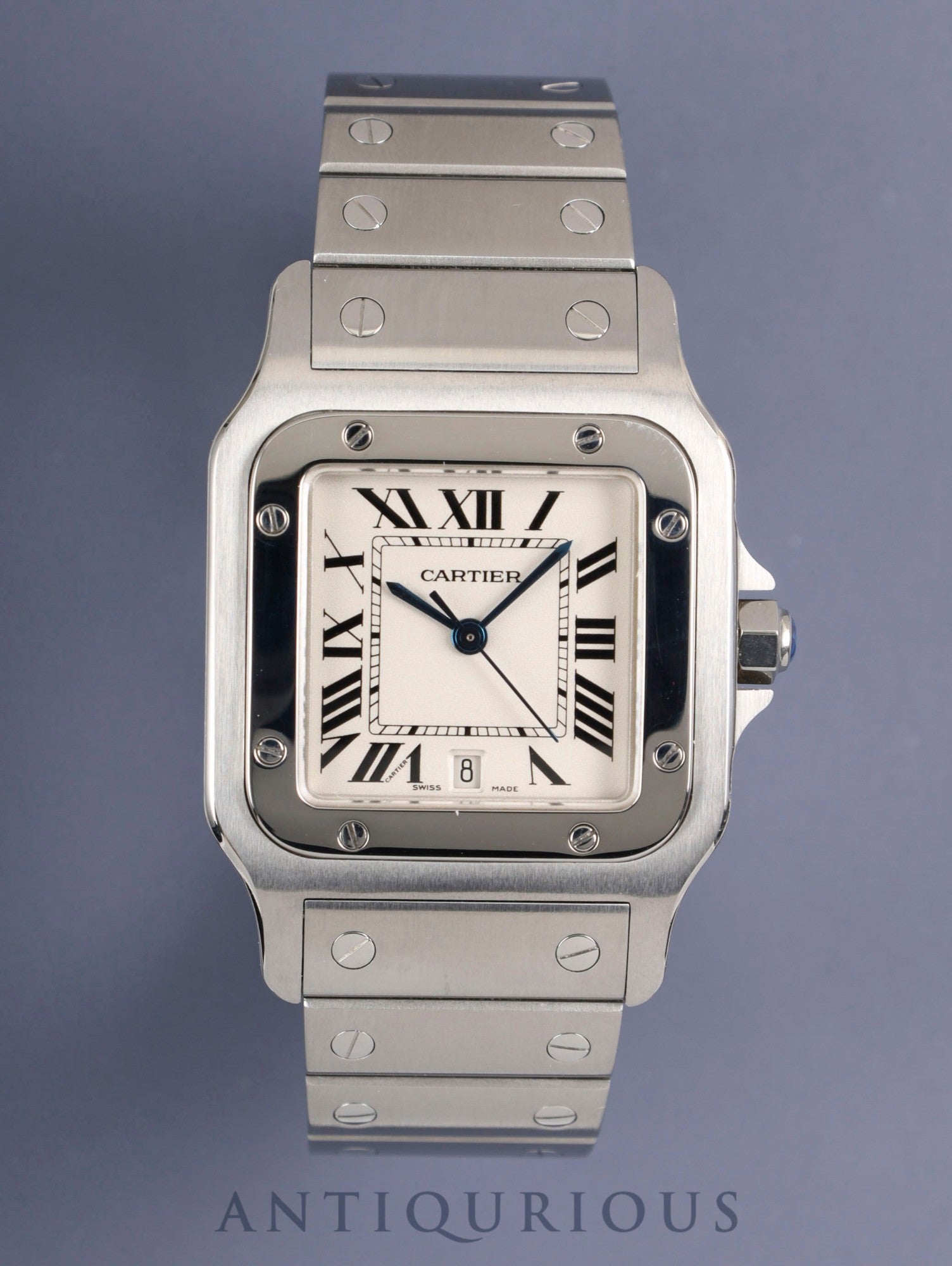 カルティエ サントス ガルベ LM W20060D6 / 1564 クォーツ Cal.687 SS SS ホワイトローマン文字盤（SWISS MADE表記） 箱 冊子 保証書（2003年）カルティエ修理証明書（2009年）オーバーホール済み