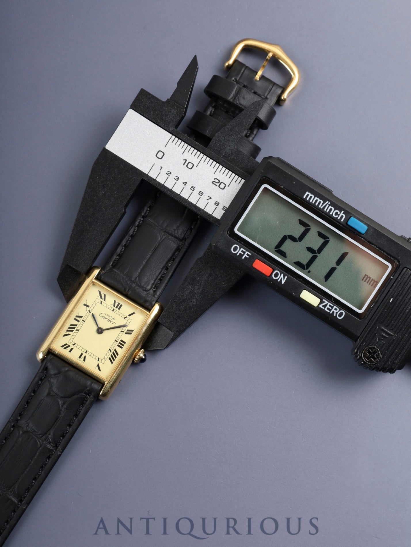 カルティエ マストタンク LM 手巻き Cal.78-1 SV925 革 純正ピンバックル（GP）アイボリーローマン文字盤（SWISS表記）オーバーホール済み 新品仕上げ済み