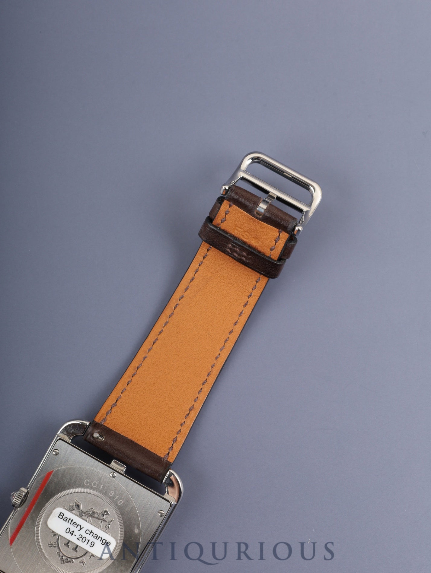 エルメス ケープコッド CC1.810 クォーツ Cal.E64111 SS 純正革ベルト 純正尾錠（SS）ダークブラウンアラビア文字盤 箱 冊子 オーバーホール済み
